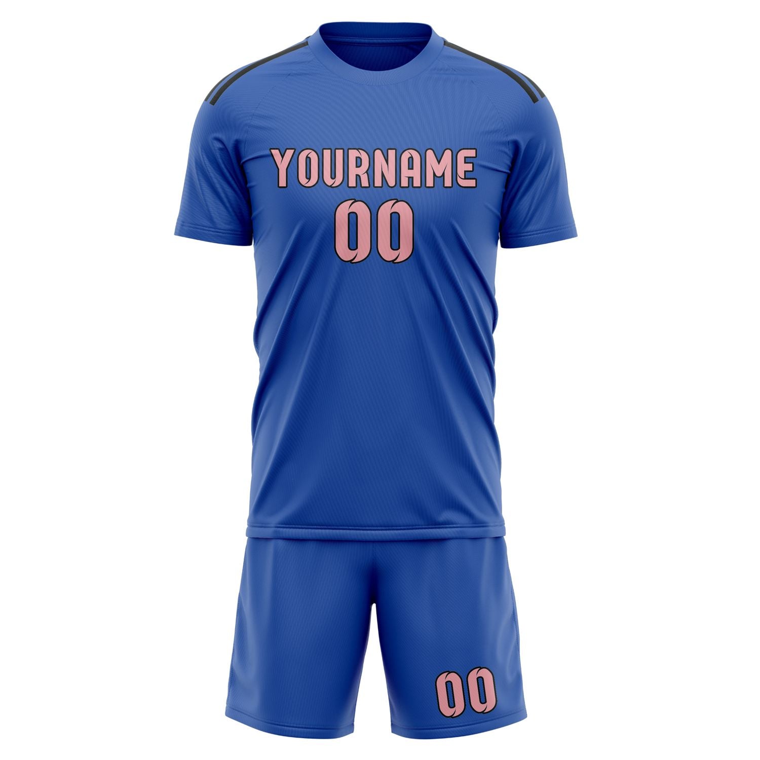 Custom Sky Blue Light Pink Soccer Set