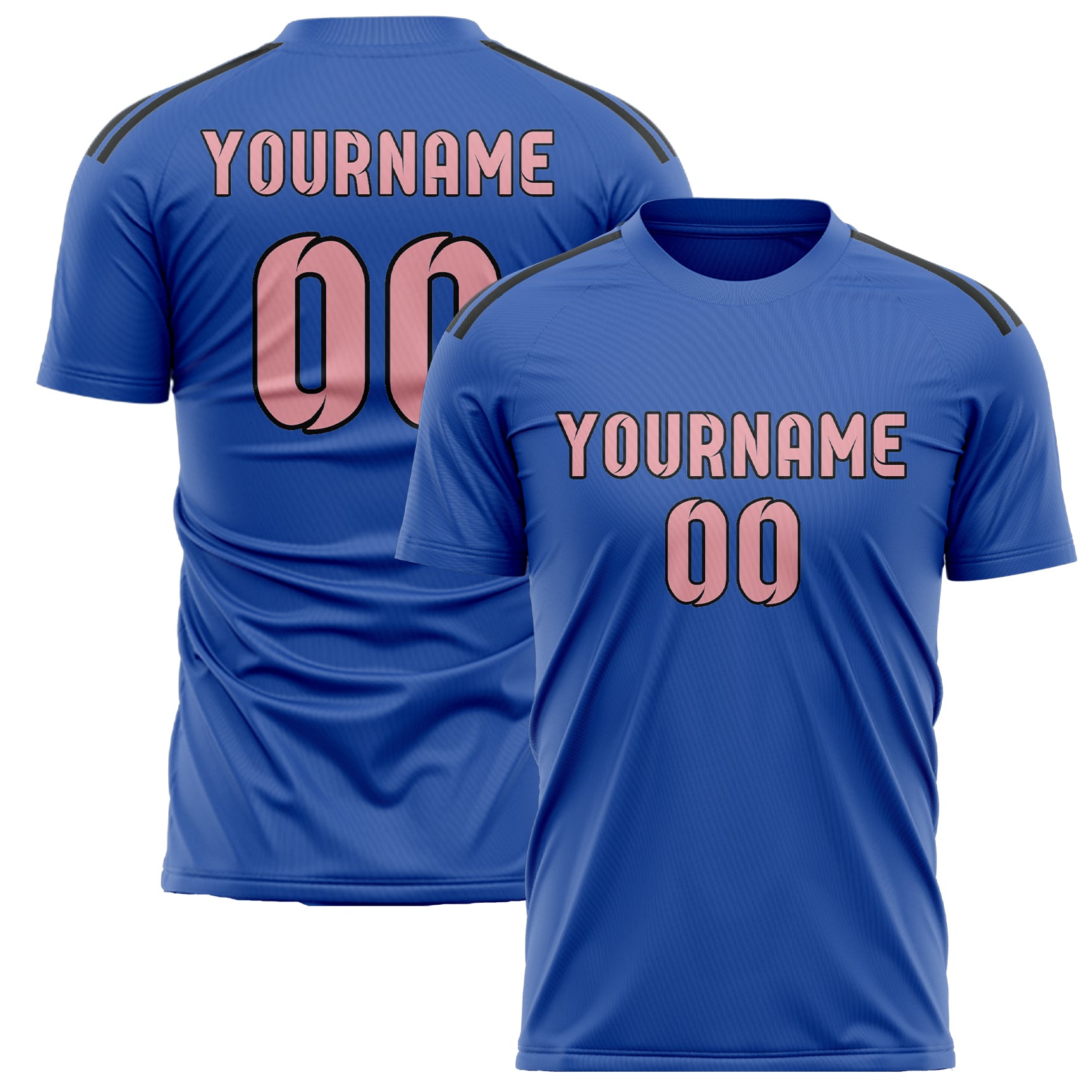 Custom Sky Blue Light Pink Soccer Jersey