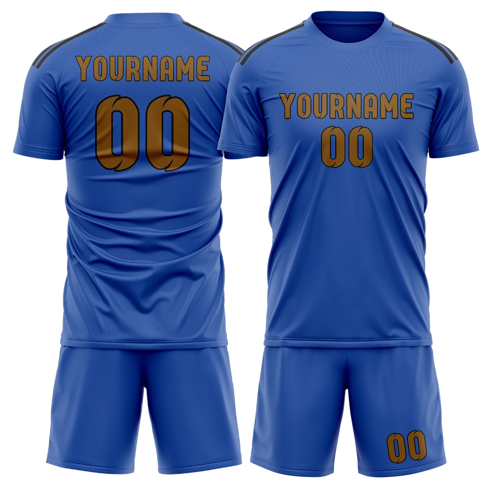 Custom Sky Blue Khaki Soccer Set