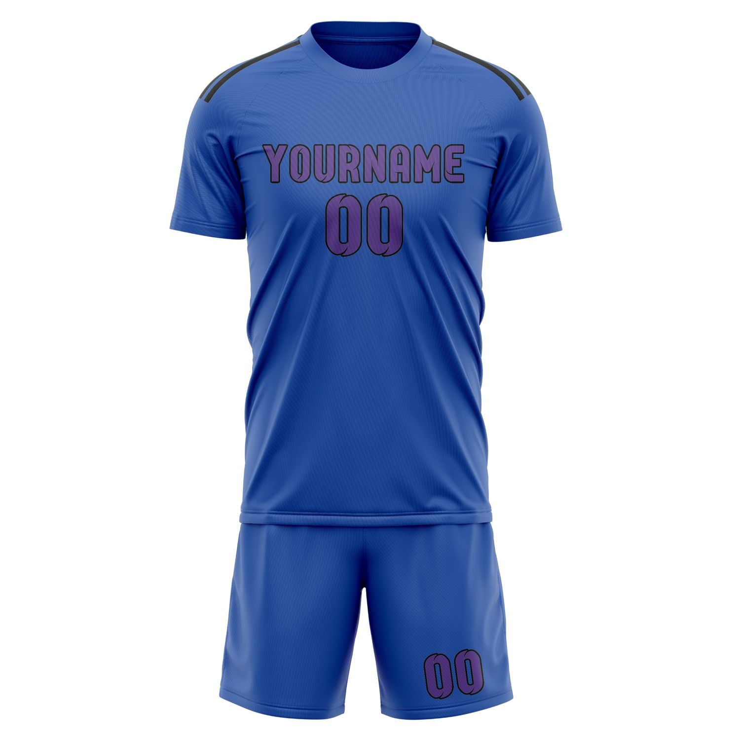 Custom Sky Blue Light Purple Soccer Set