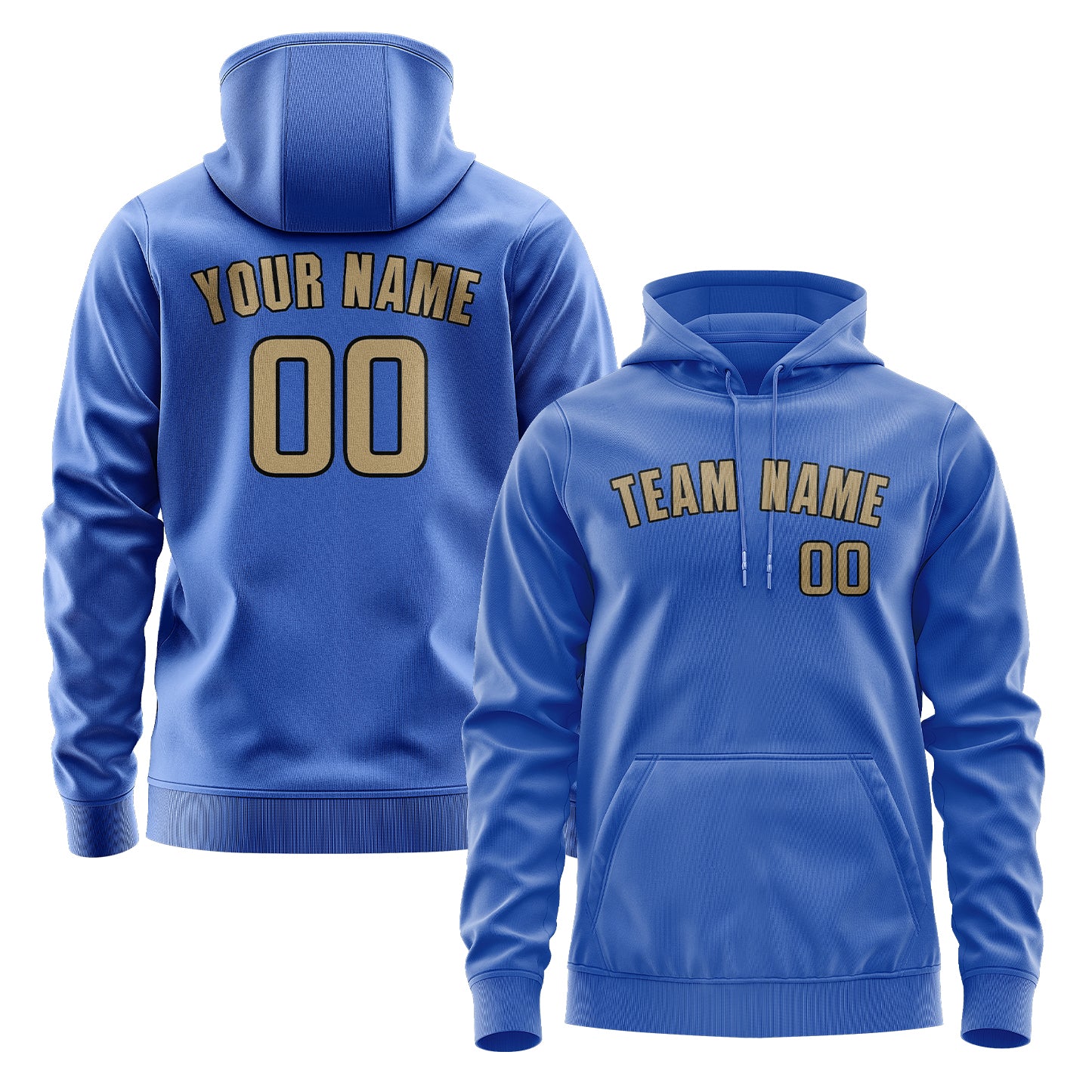 Custom Sky Blue Light Khaki Hoodie
