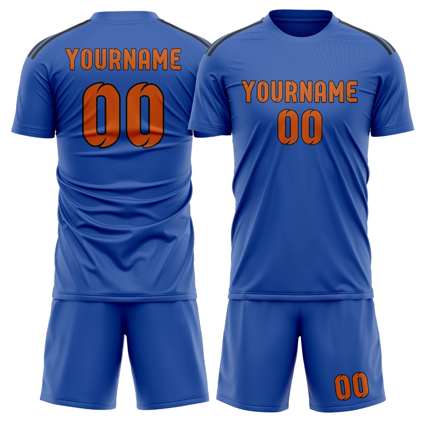 Custom Sky Blue Orange Soccer Set