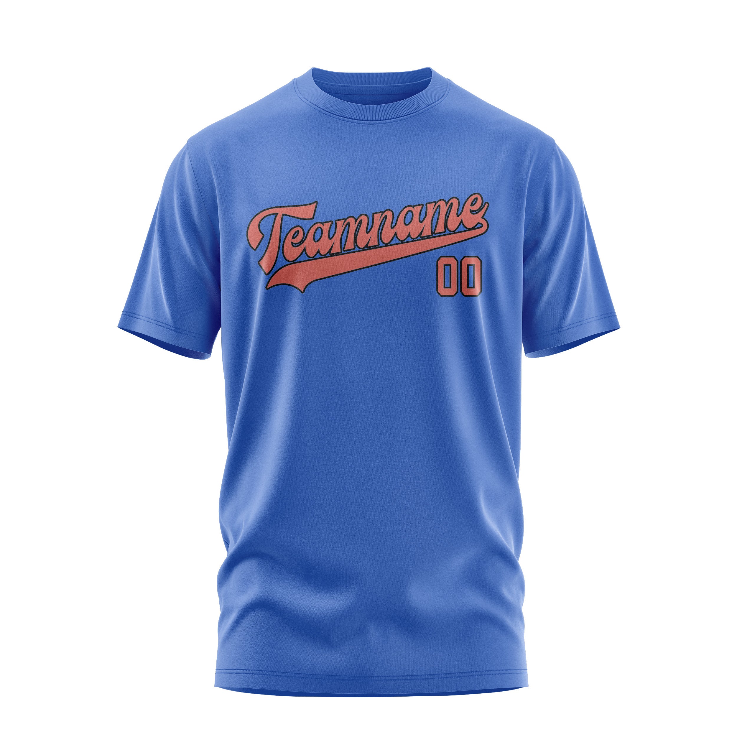 Custom Sky Blue Copper Rose T-Shirt