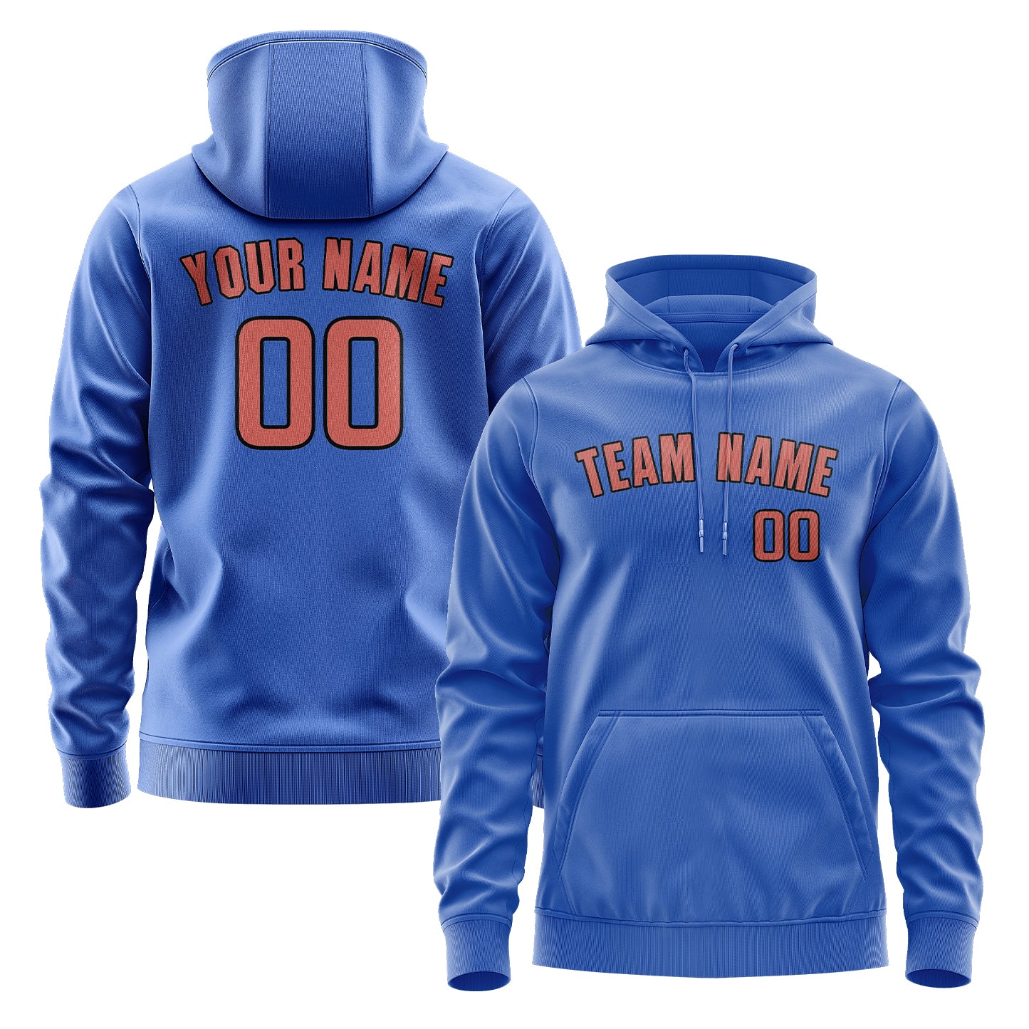 Custom Sky Blue Copper Rose Hoodie