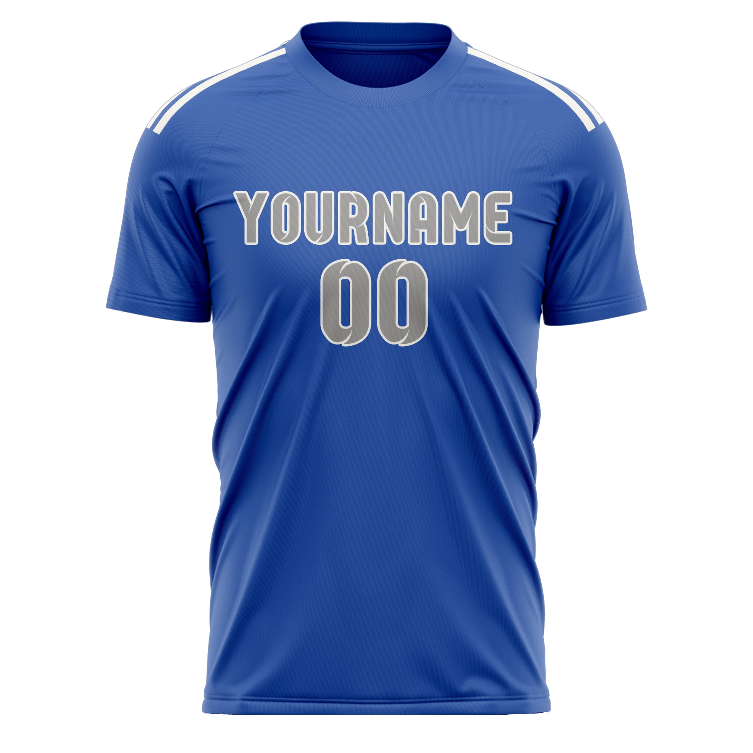 Custom Sky Blue Gray Soccer Jersey