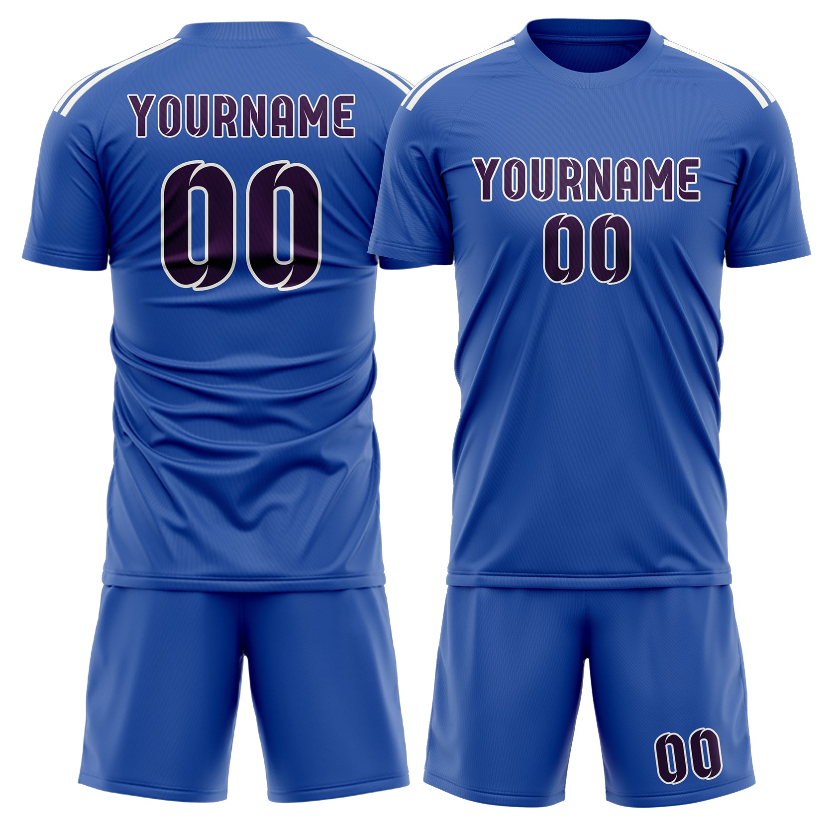 Custom Sky Blue Purple Soccer Set