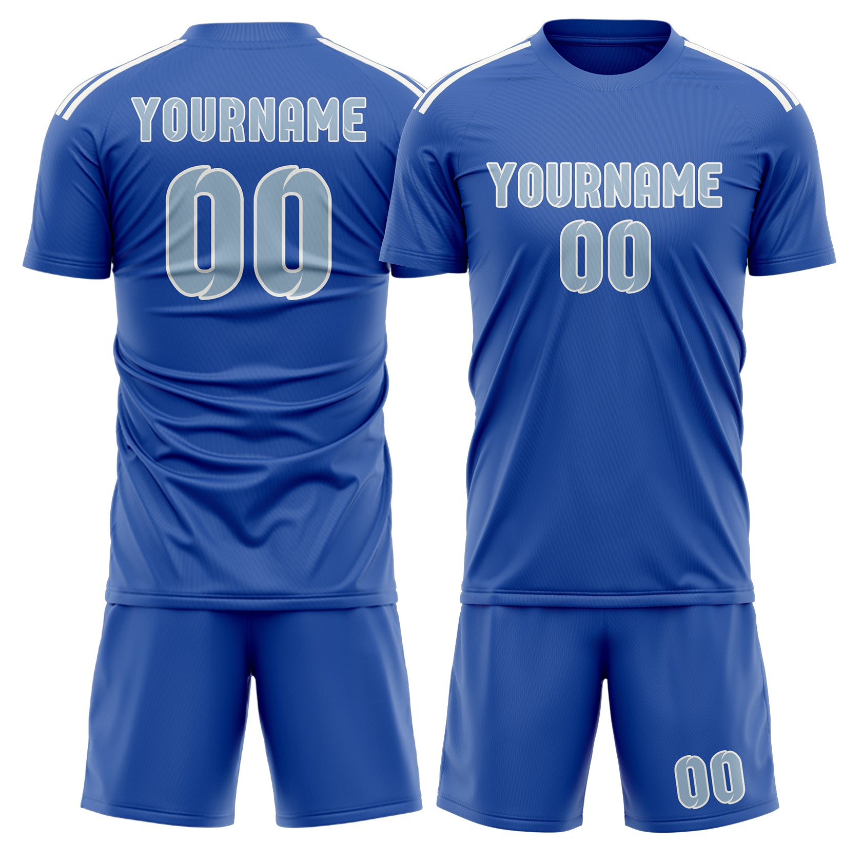 Custom Sky Blue Light Blue Soccer Set