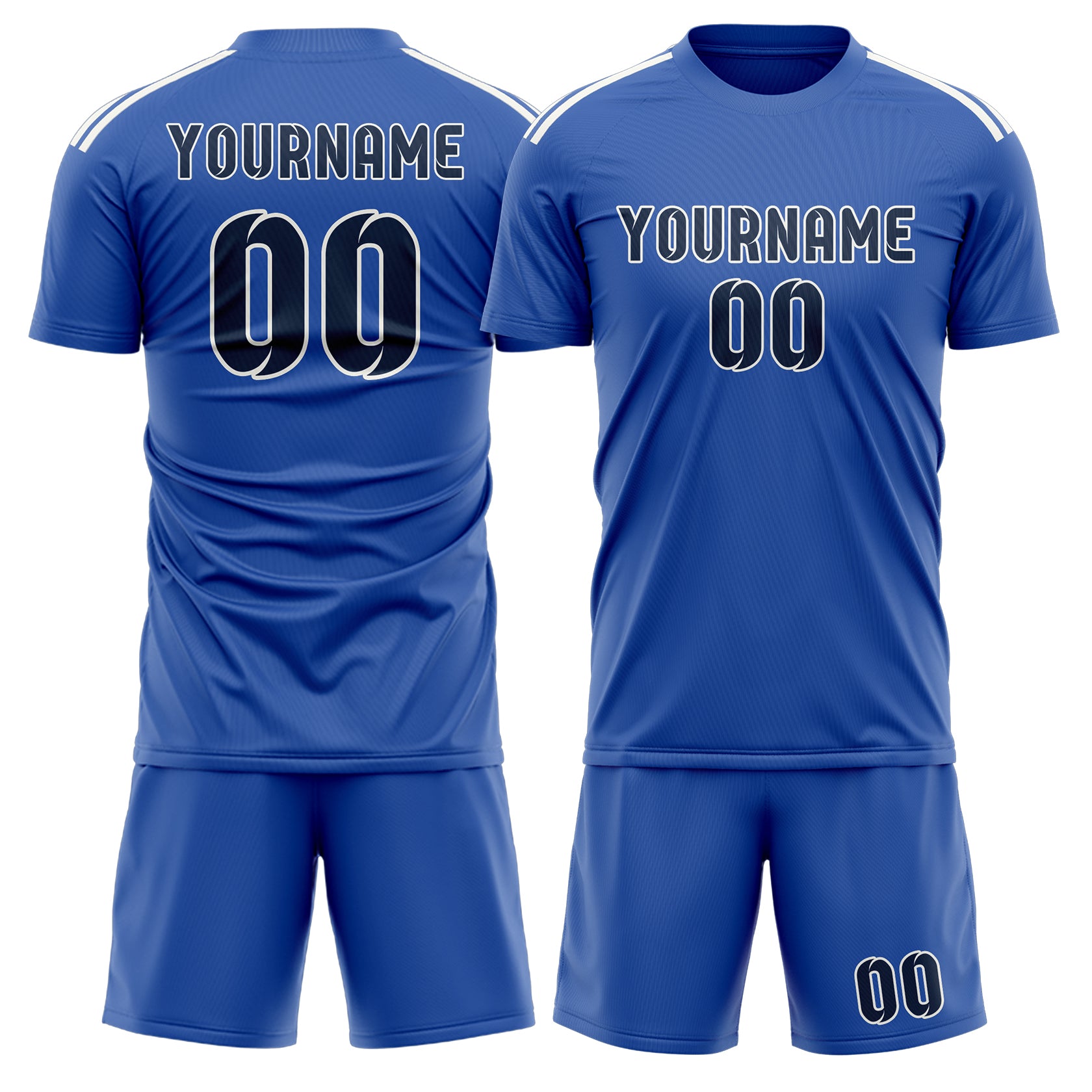 Custom Sky Blue Blue Soccer Set