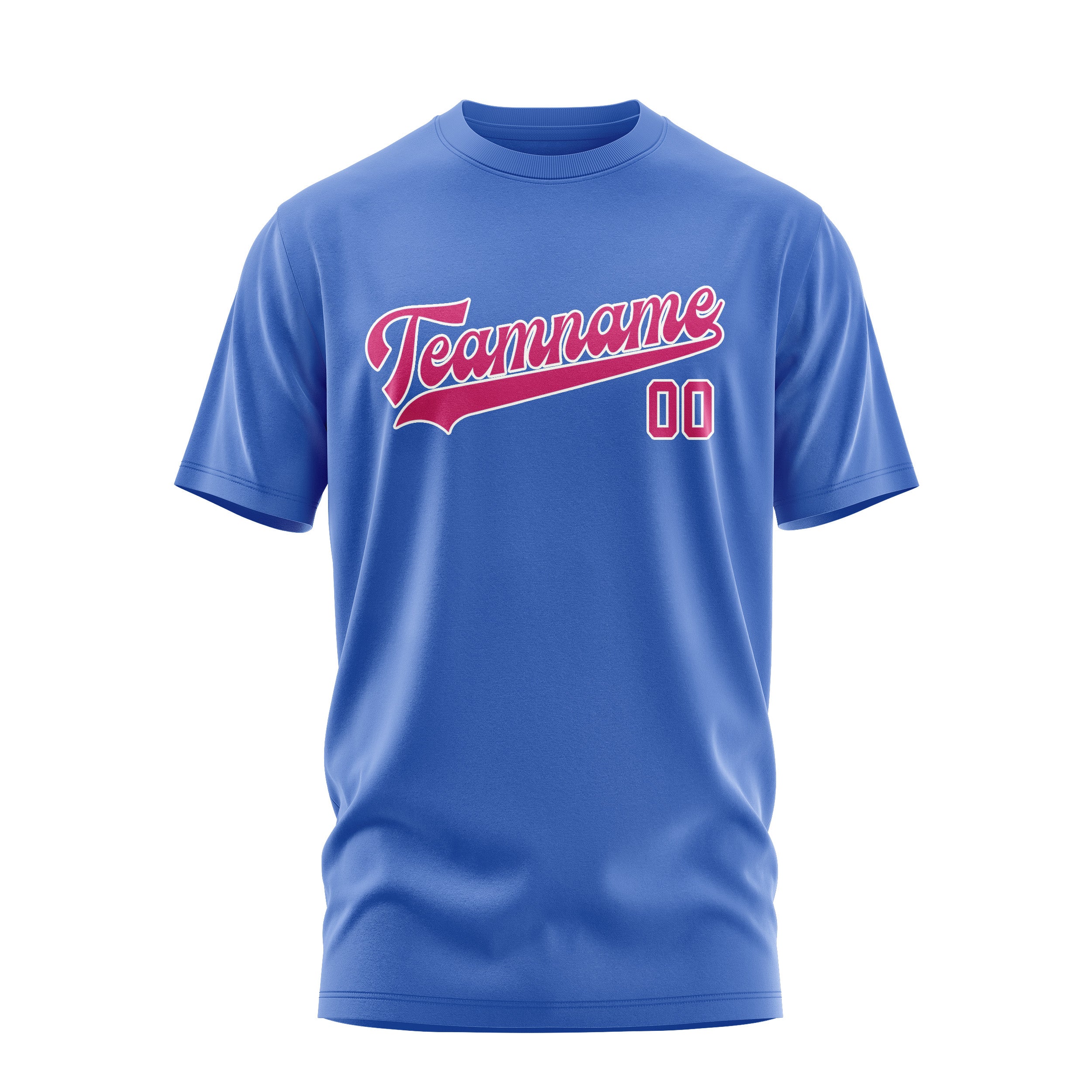 Custom Sky Blue Pink T-Shirt