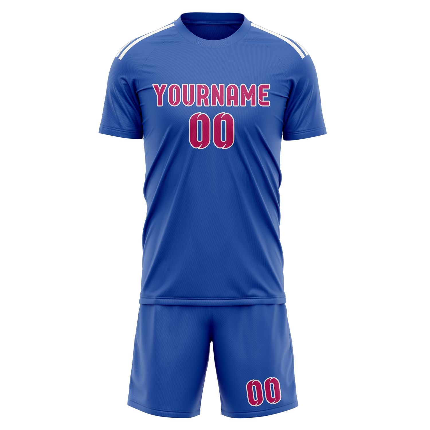 Custom Sky Blue Pink Soccer Set
