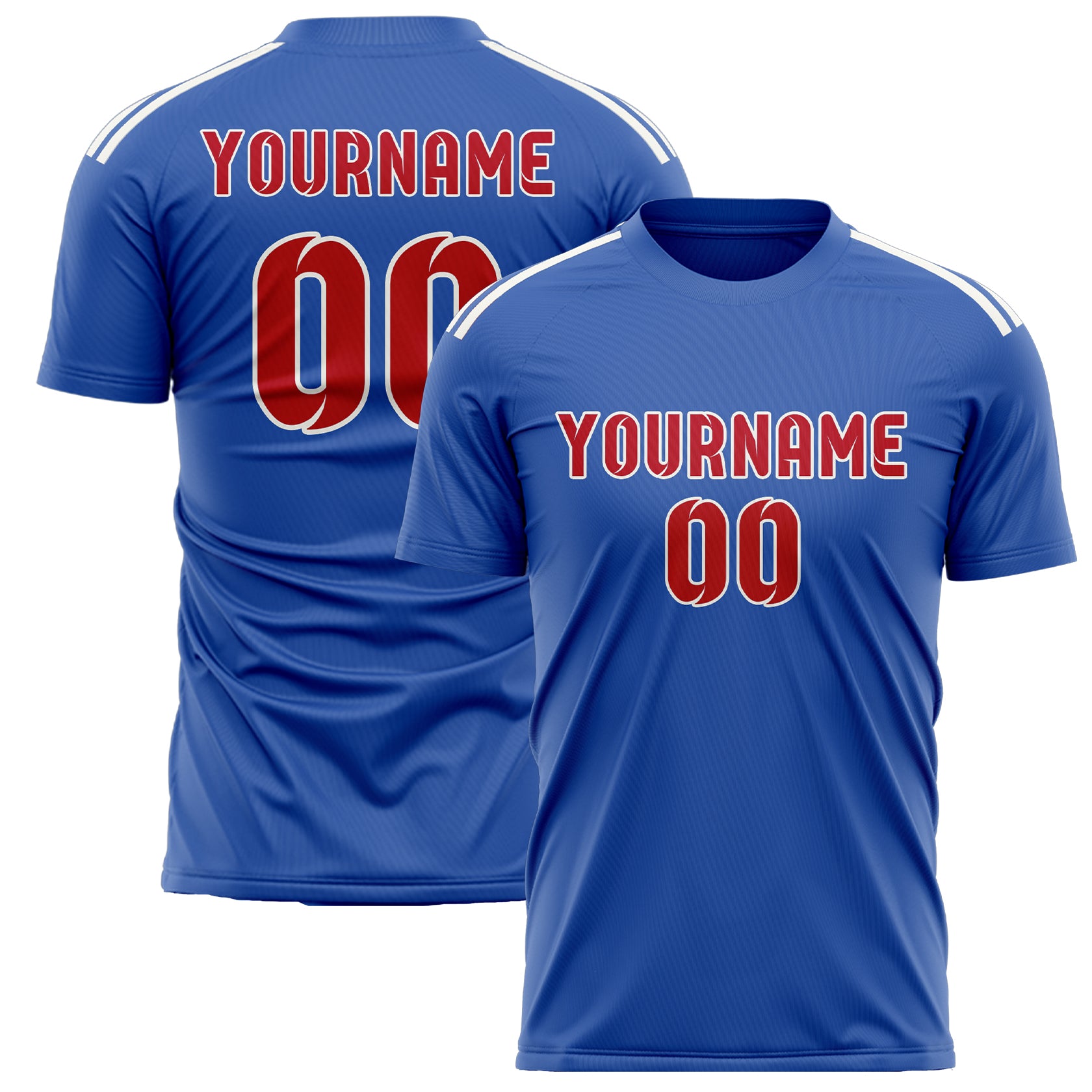 Custom Sky Blue Red Soccer Jersey