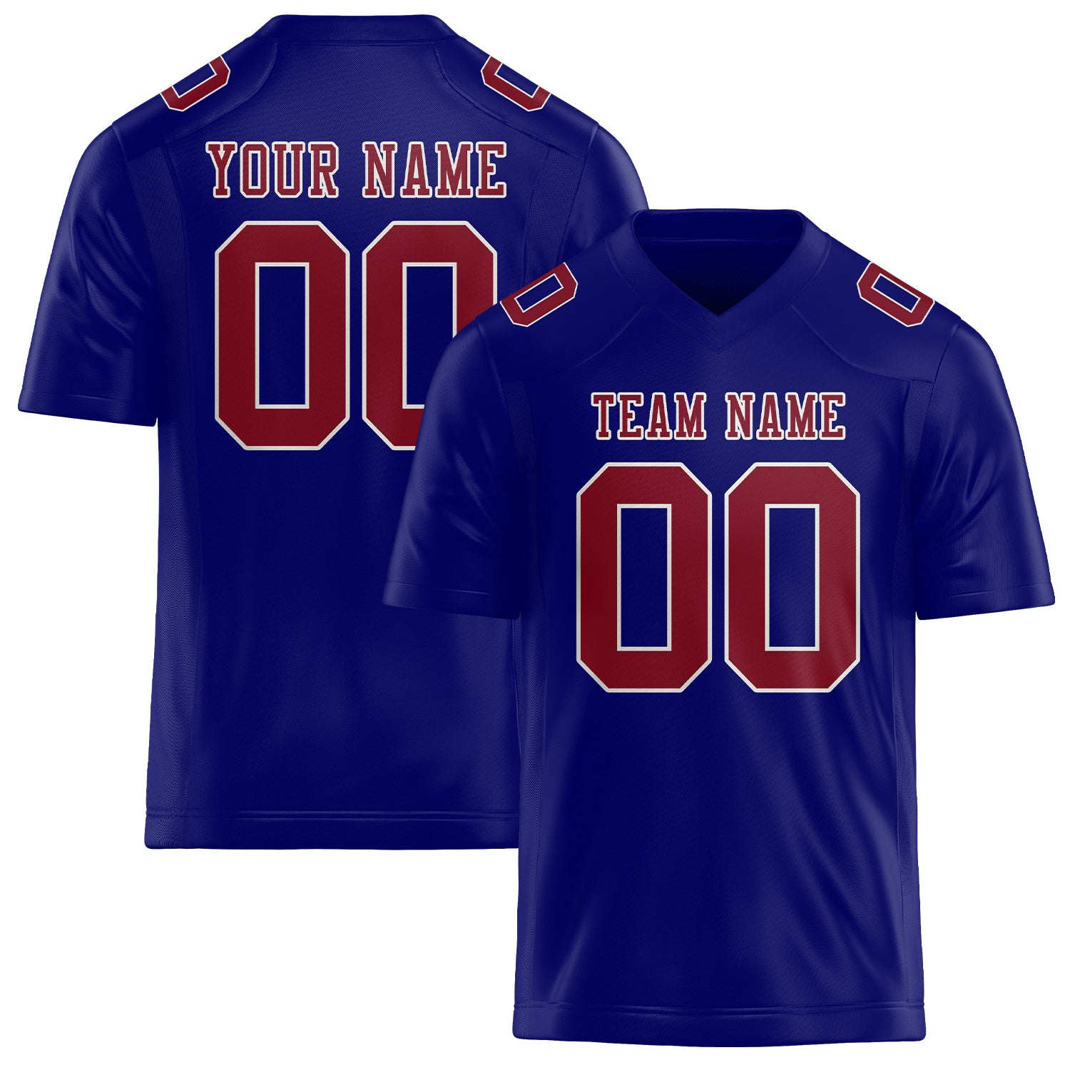 Custom Sky Blue Crimson Red Football Jersey