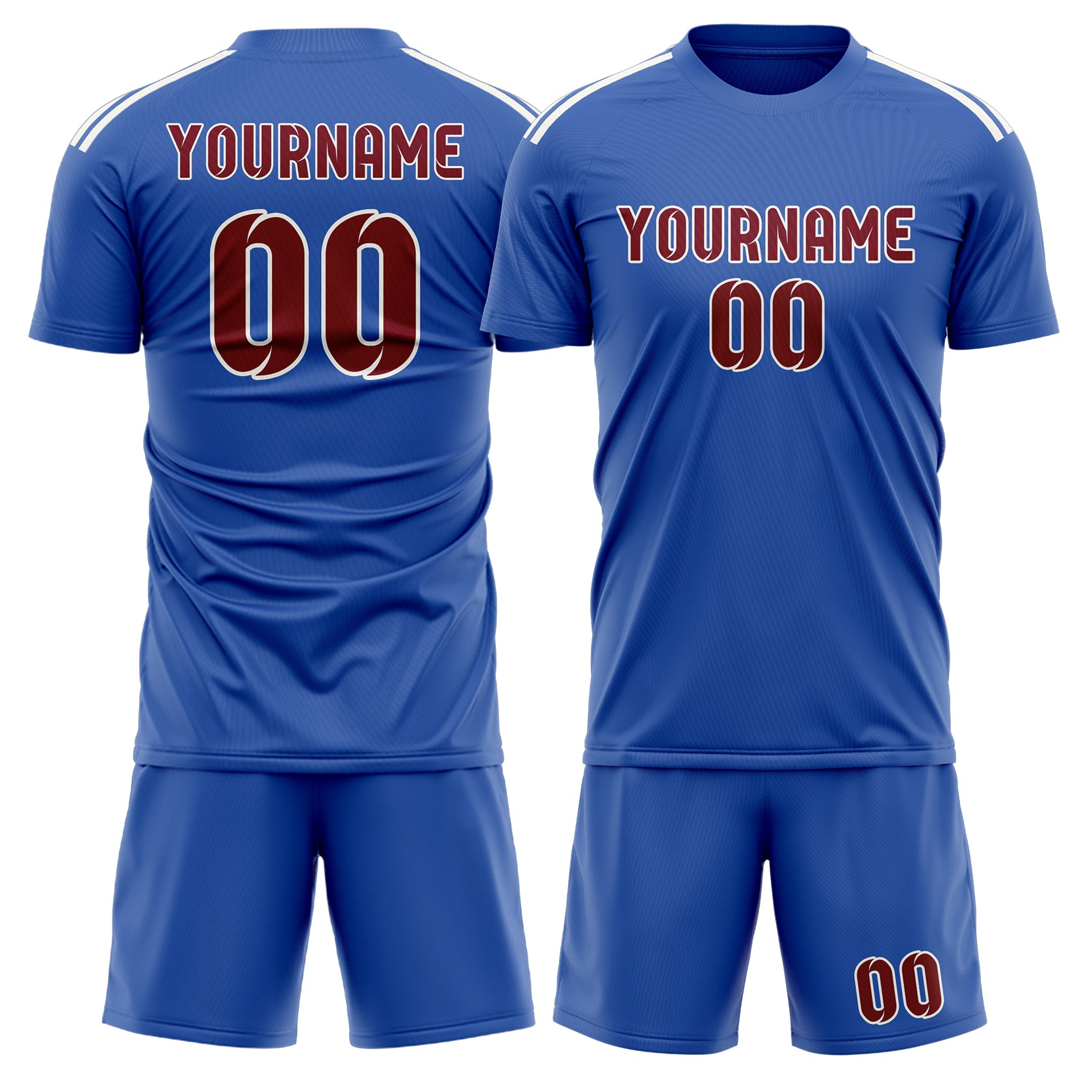 Custom Sky Blue Crimson Red Soccer Set