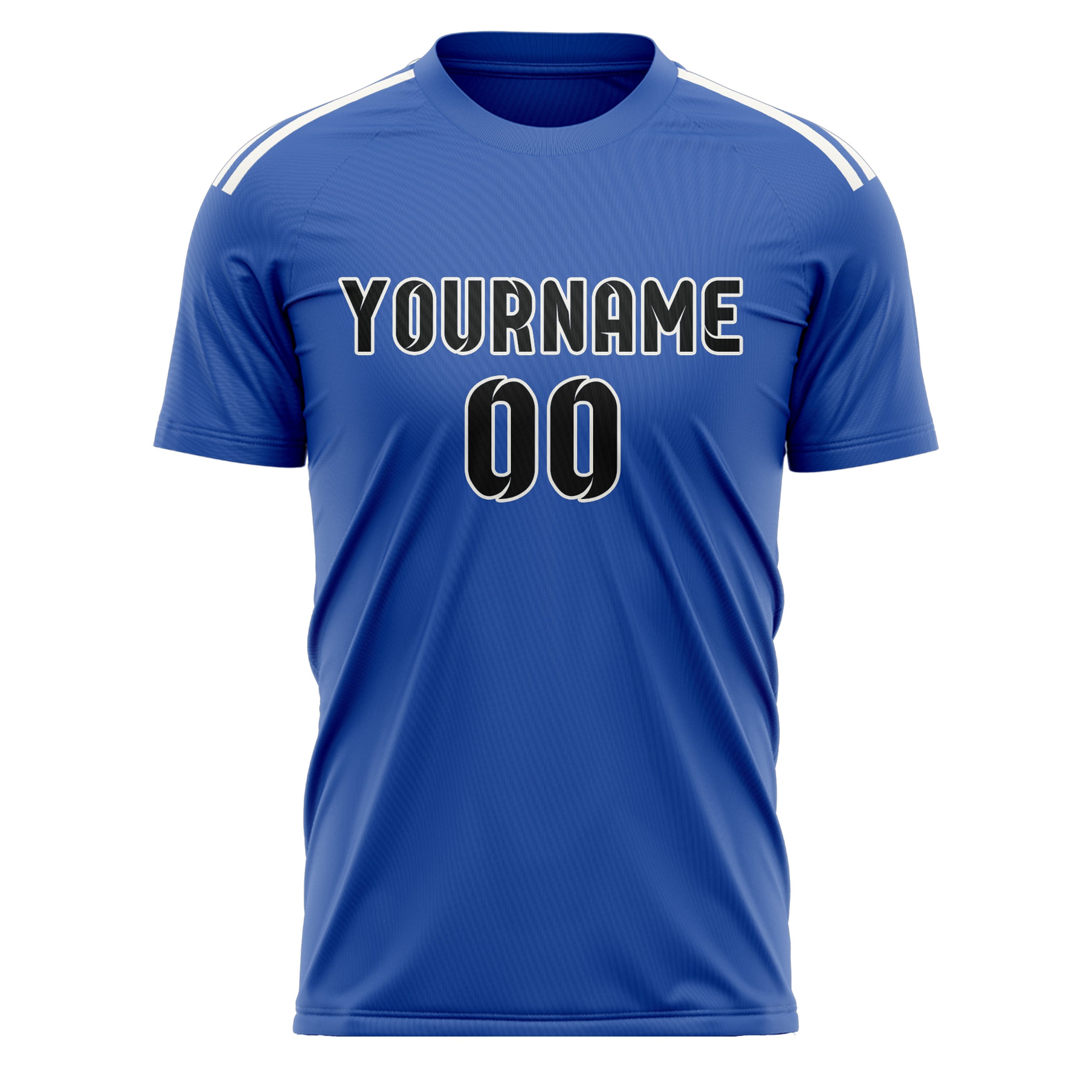 Custom Sky Blue Black Soccer Jersey