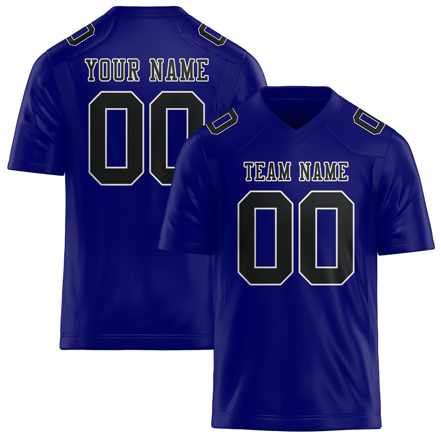 Custom Sky Blue Black Football Jersey