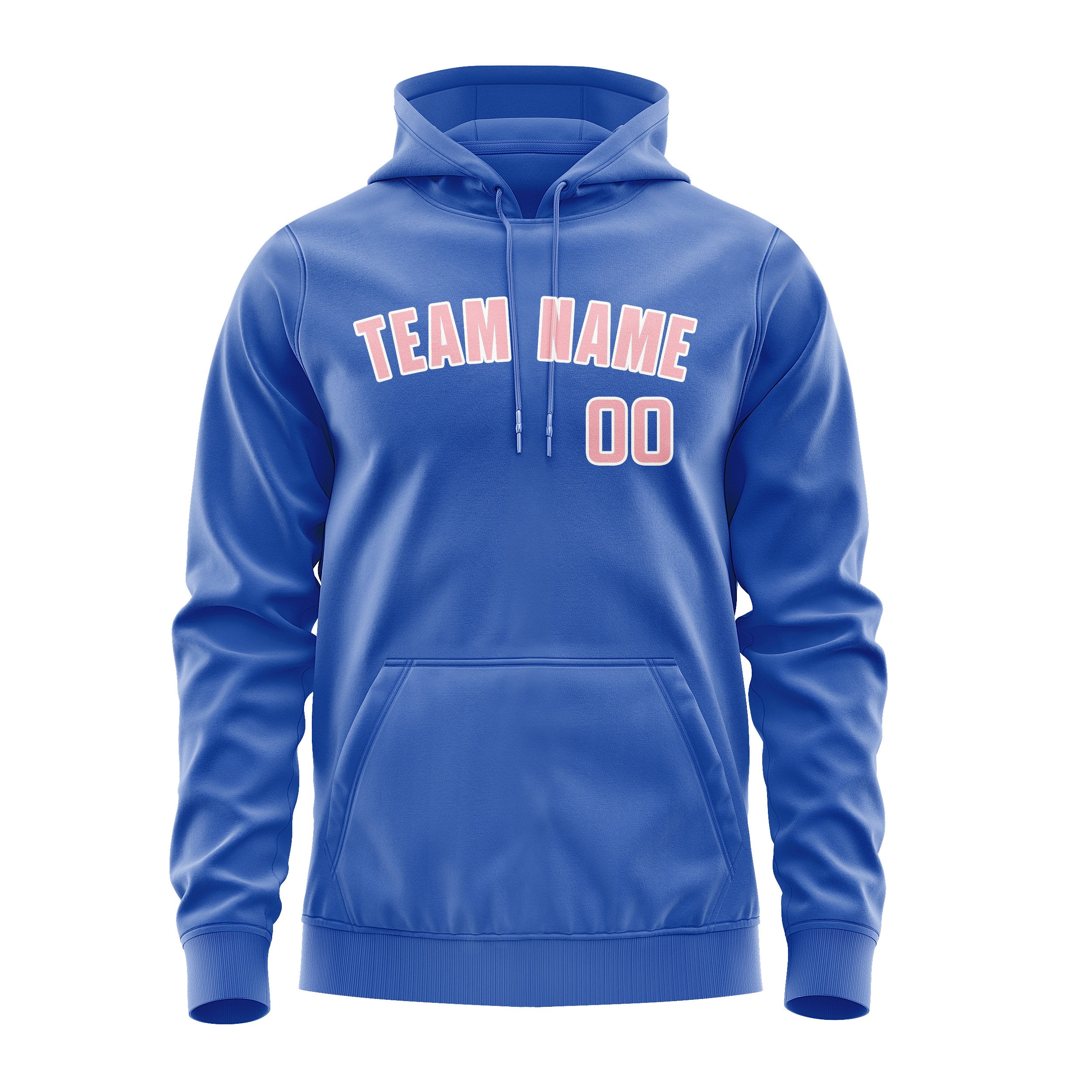 Custom Sky Blue Light Pink Hoodie