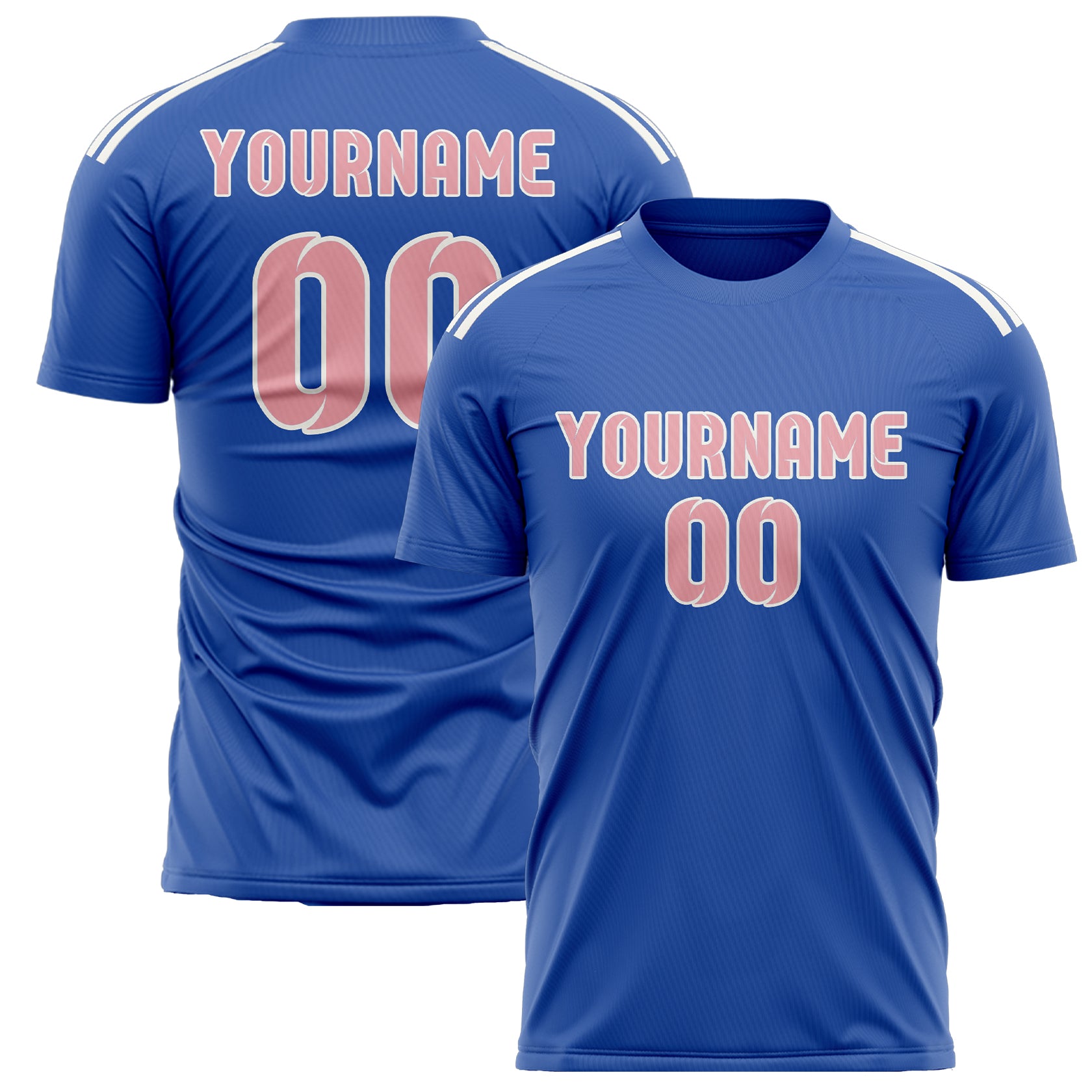 Custom Sky Blue Light Pink Soccer Jersey