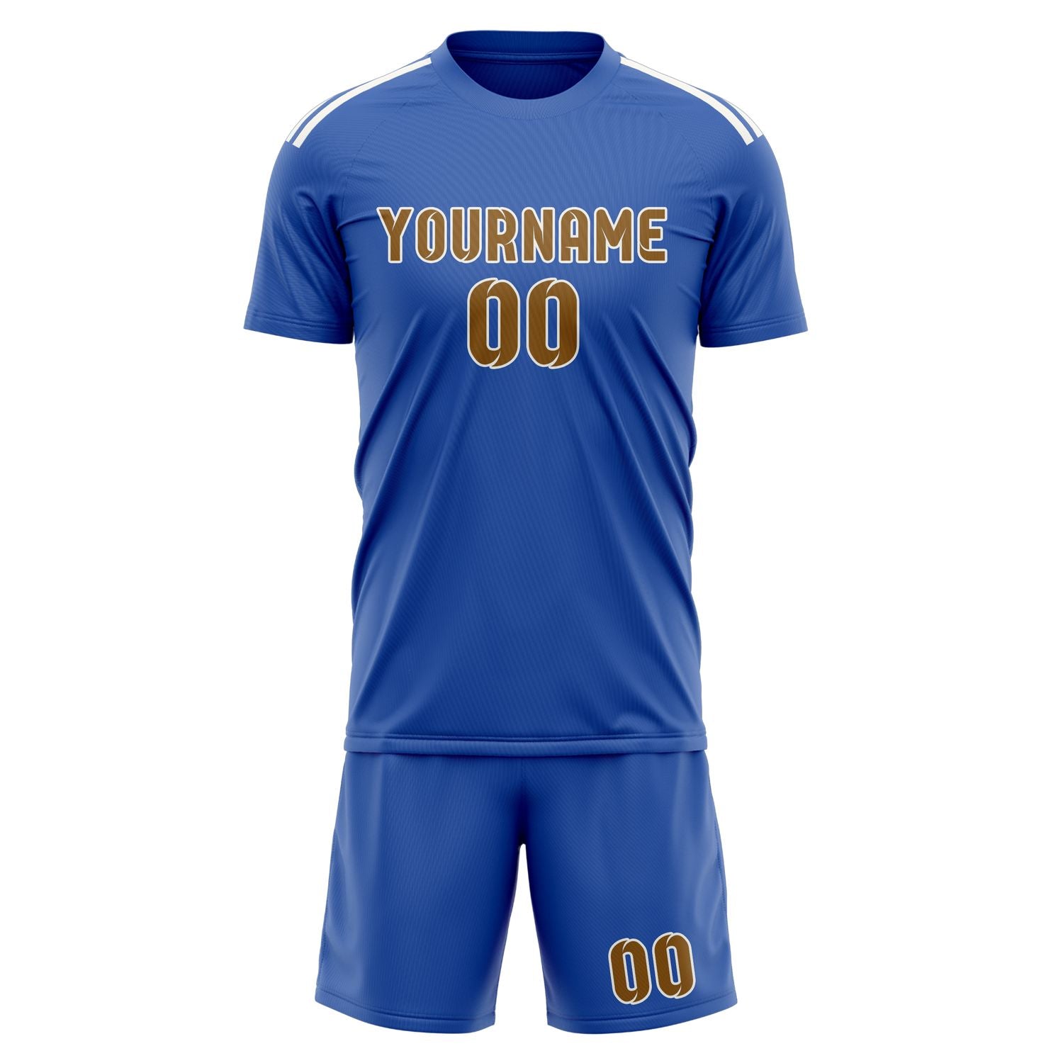 Custom Sky Blue Khaki Soccer Set
