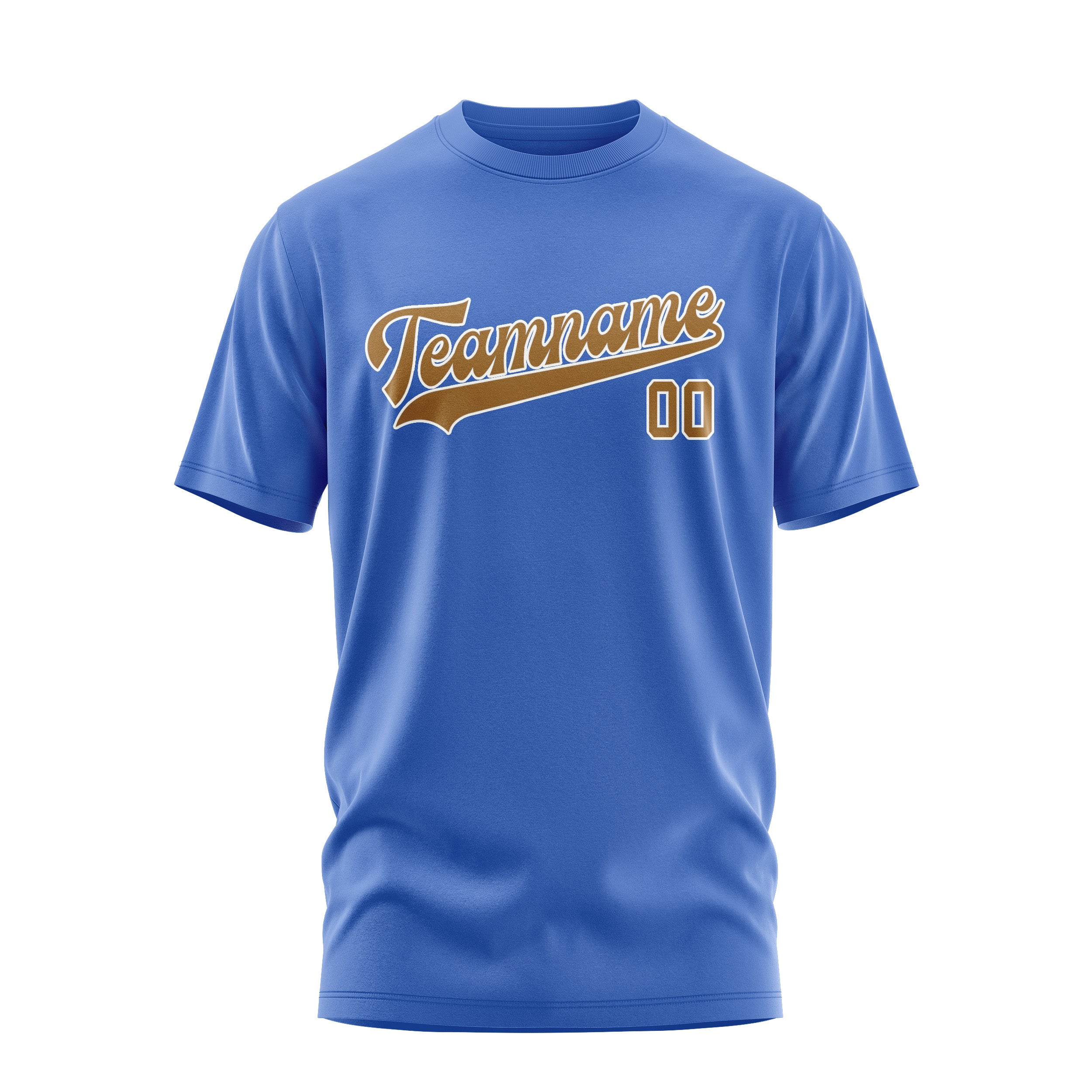 Custom Sky Blue Khaki T-Shirt