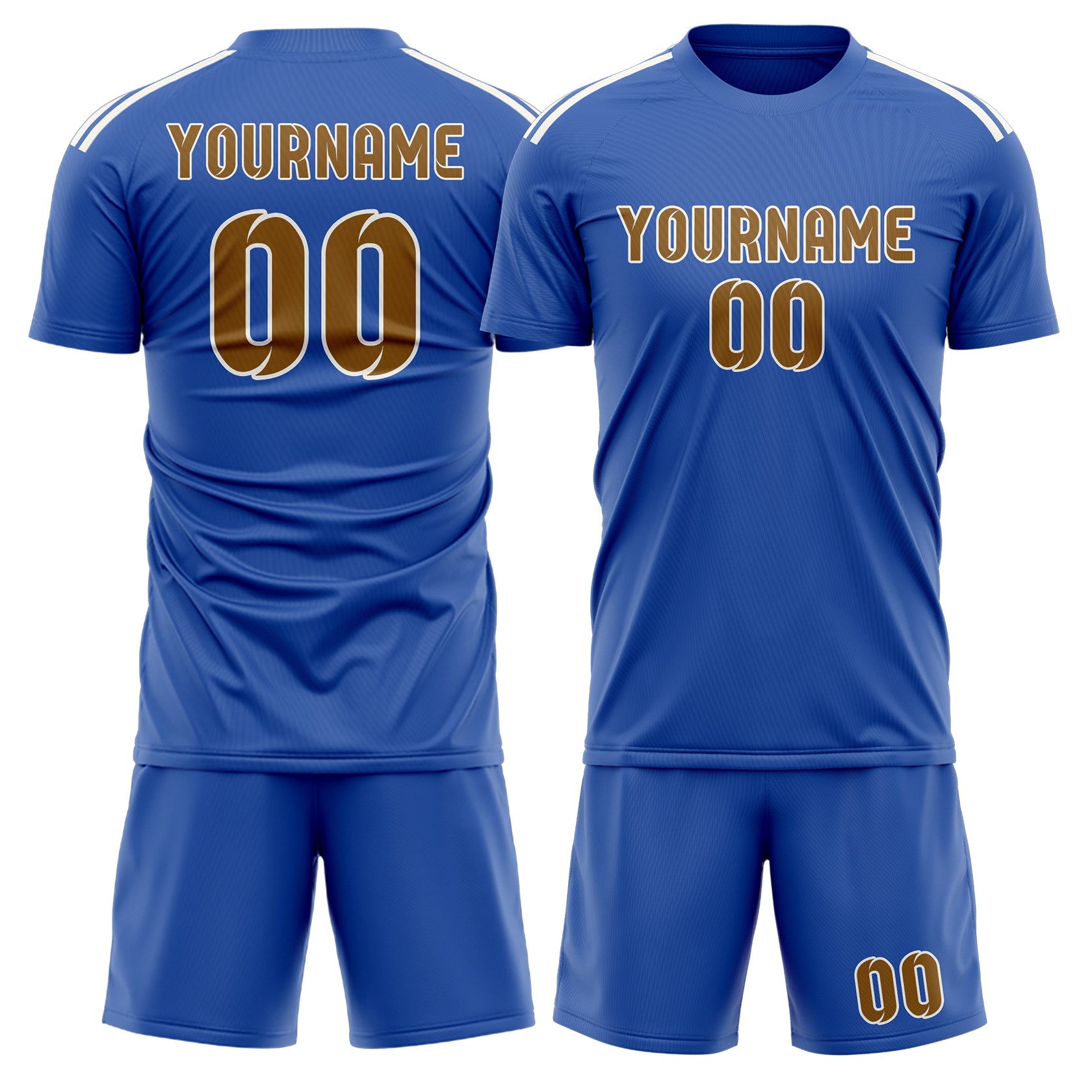Custom Sky Blue Khaki Soccer Set