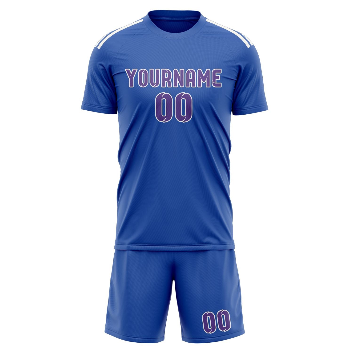 Custom Sky Blue Light Purple Soccer Set