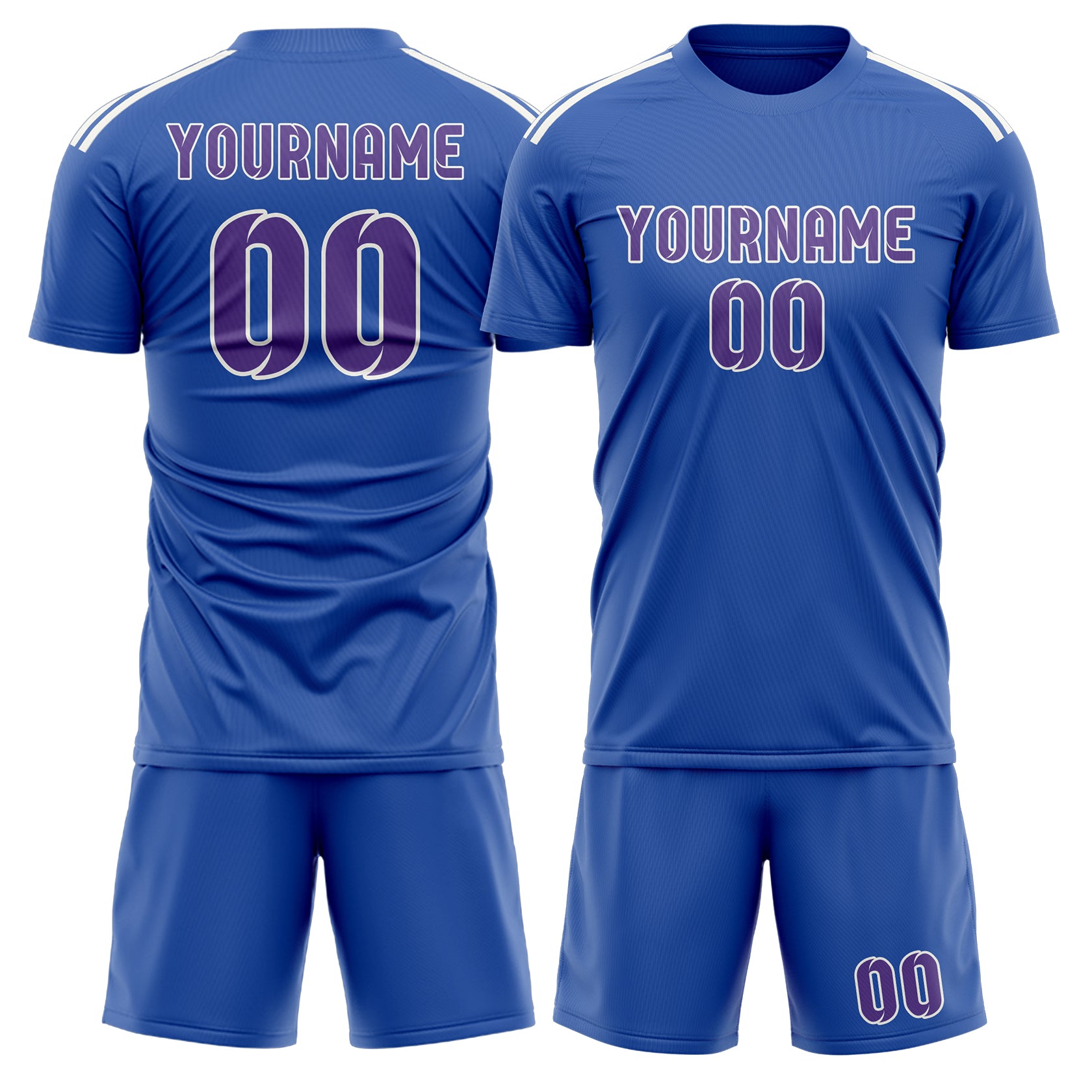 Custom Sky Blue Light Purple Soccer Set