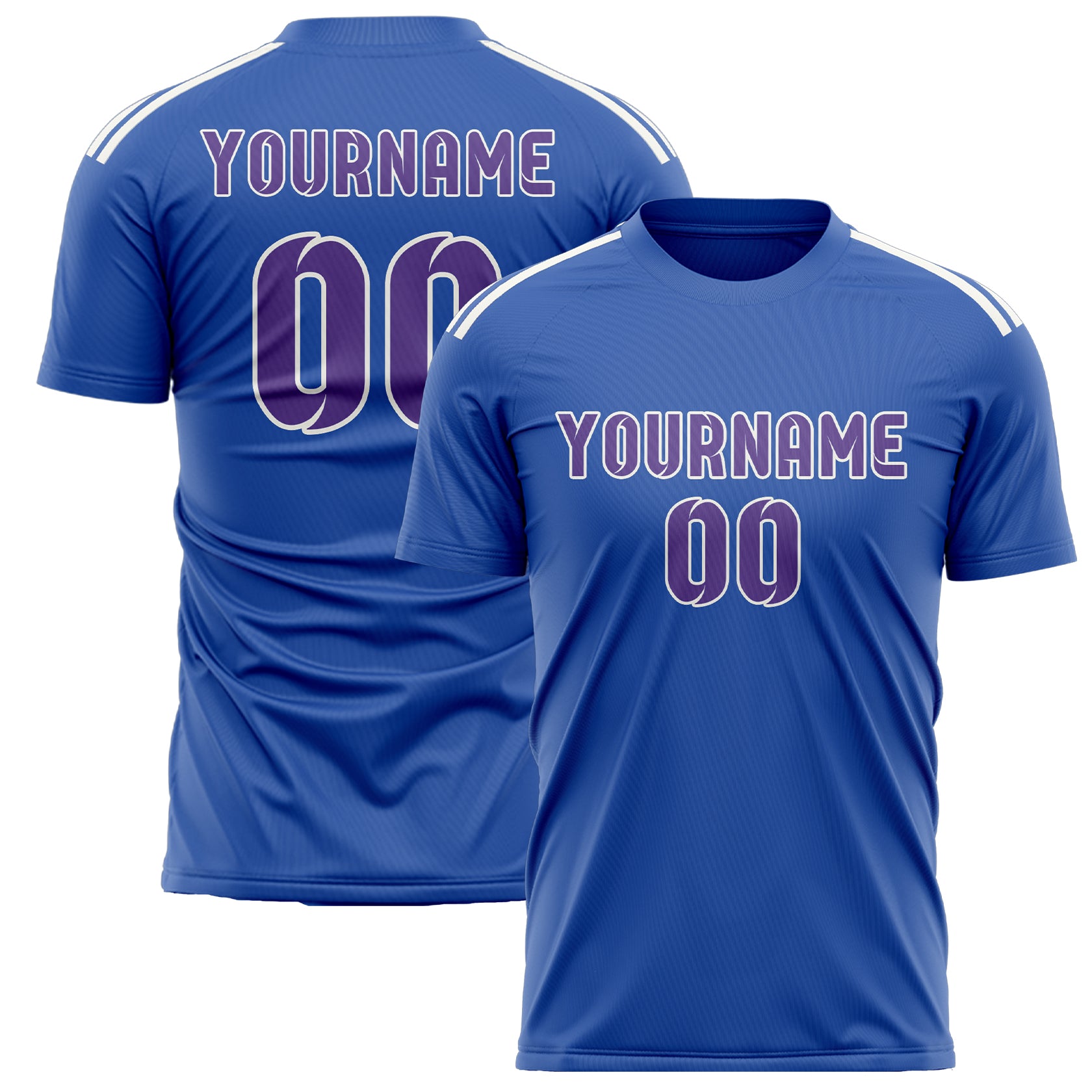 Custom Sky Blue Light Purple Soccer Jersey