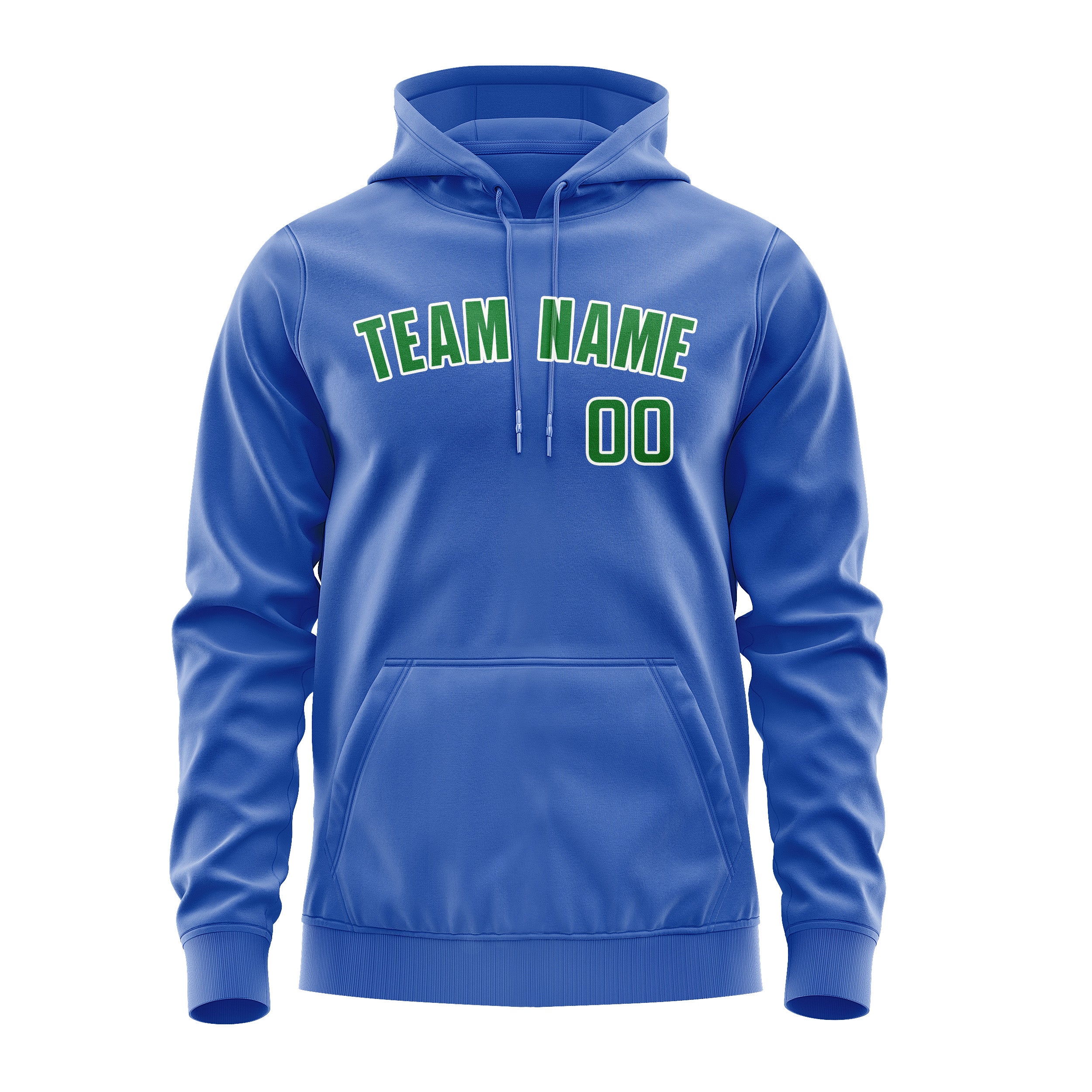 Custom Sky Blue Emerald Green Hoodie
