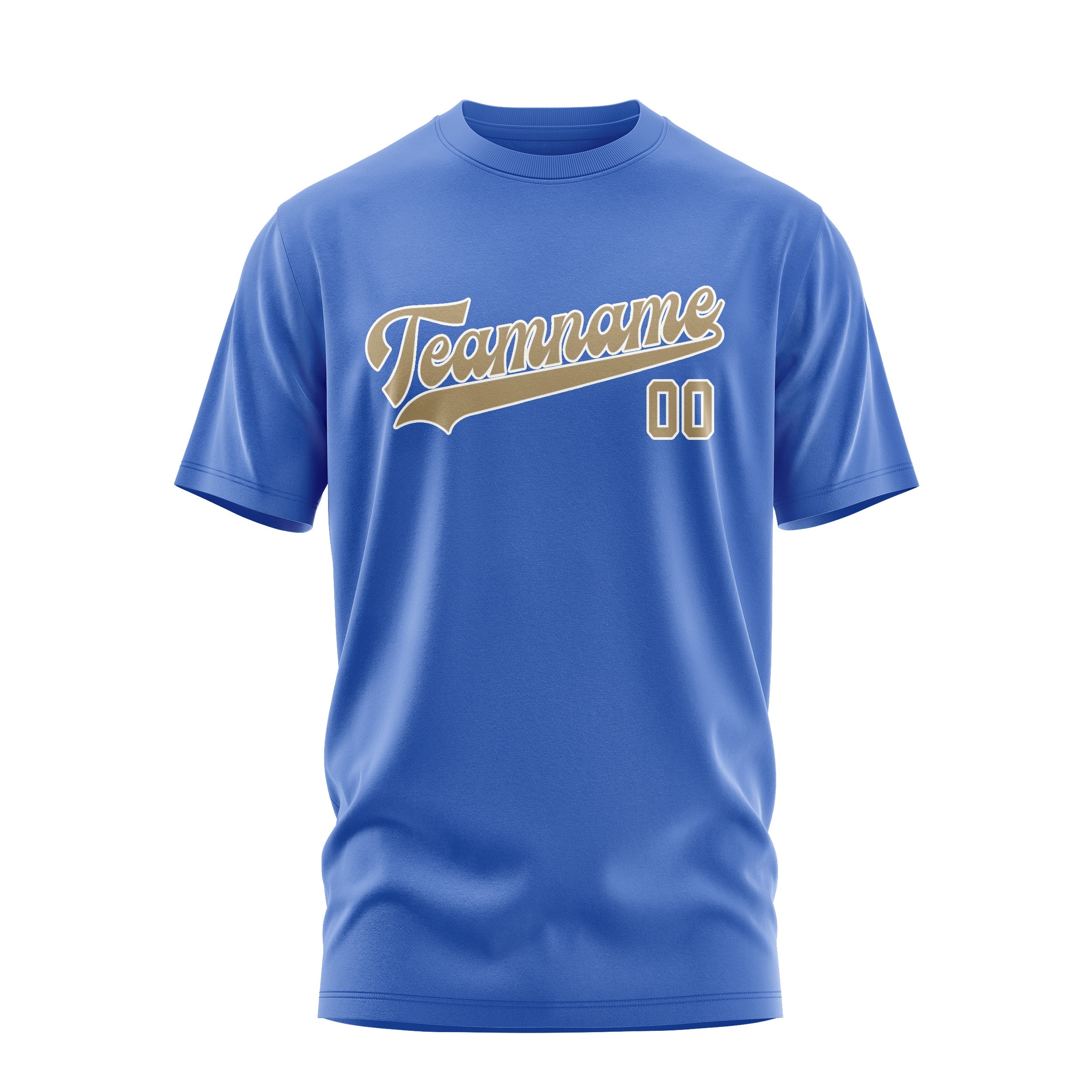 Custom Sky Blue Light Khaki T-Shirt
