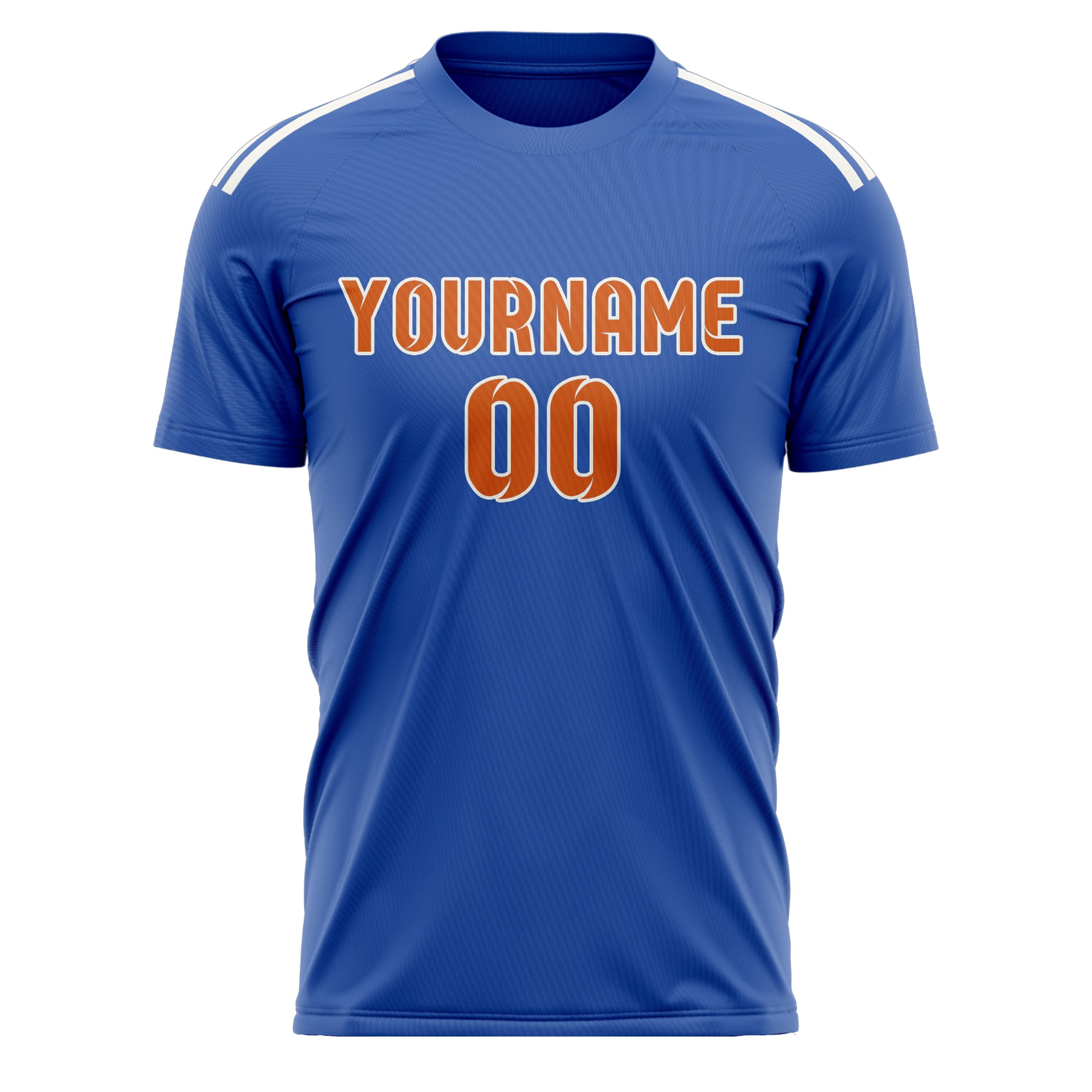 Custom Sky Blue Orange Soccer Jersey