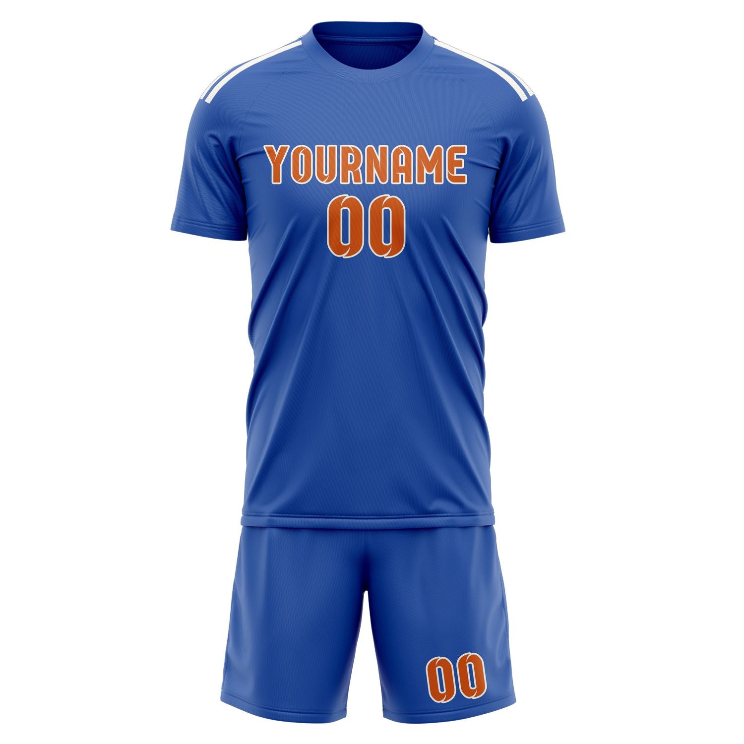 Custom Sky Blue Orange Soccer Set