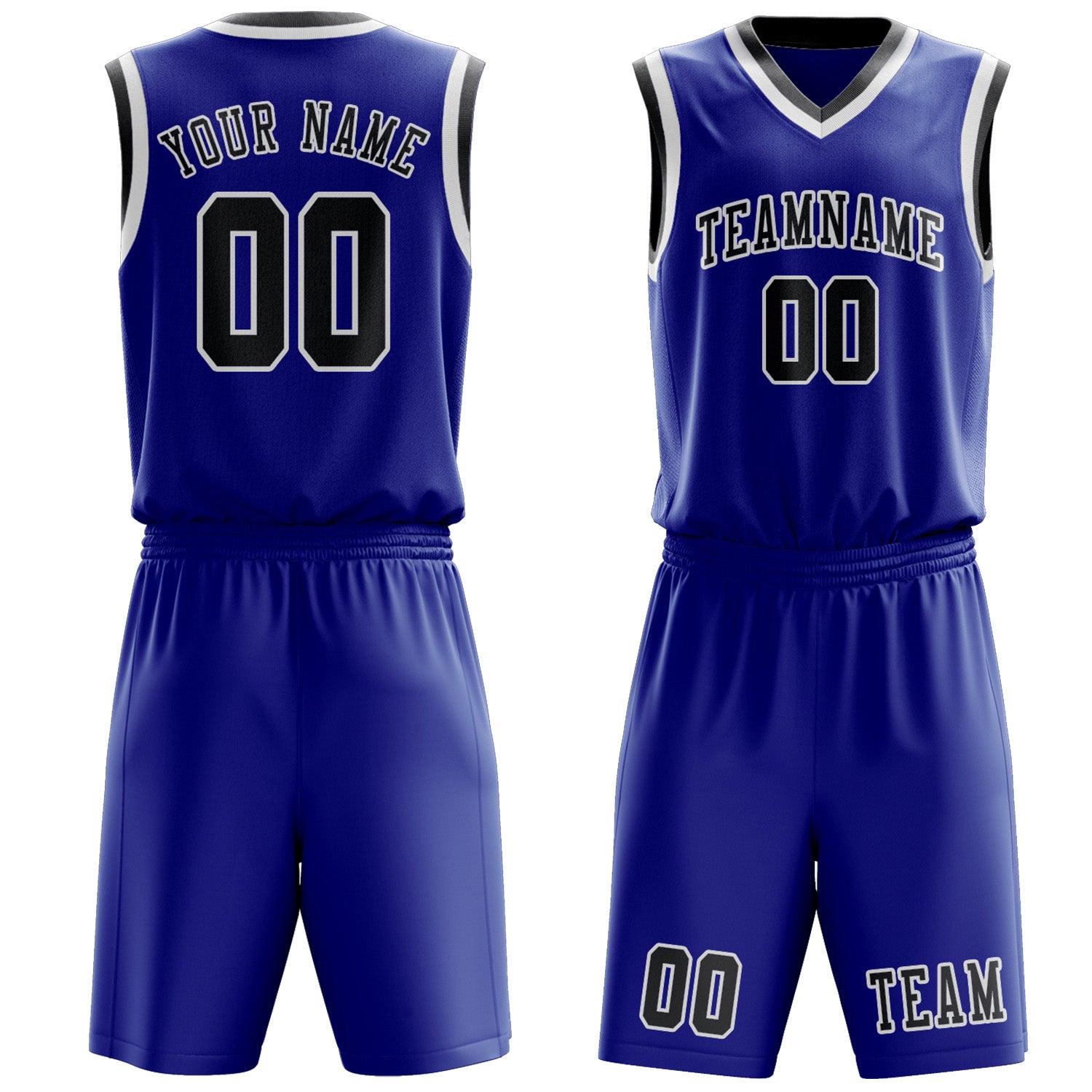 Custom Sky Blue Dark Grey Basketball Set