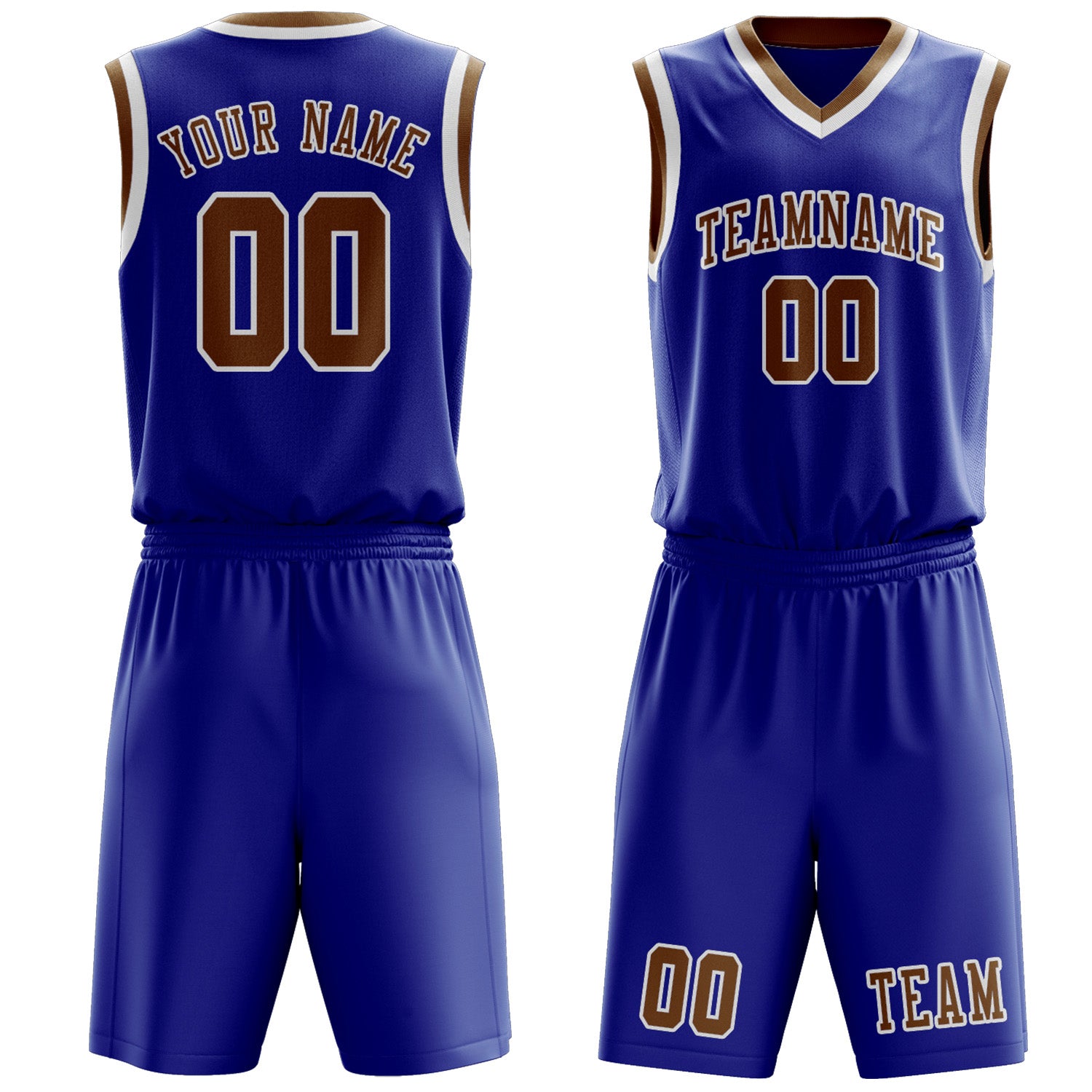 Custom Sky Blue Khaki Basketball Set