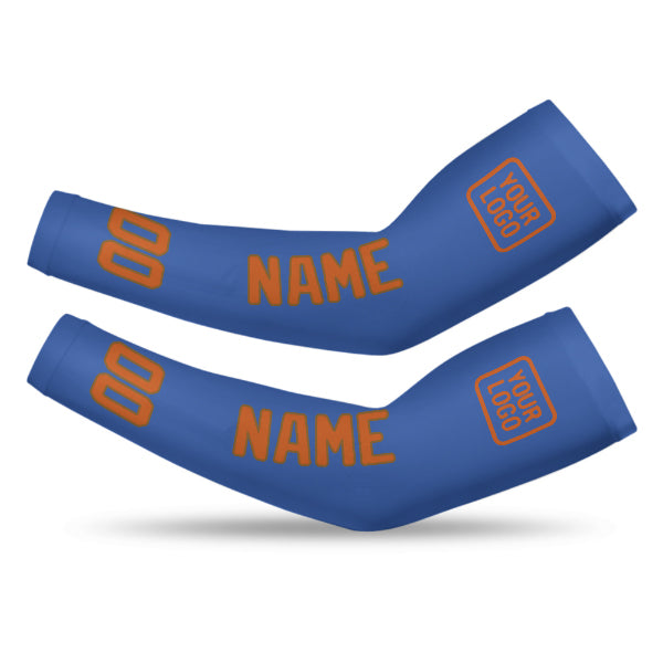 Custom Sky Blue Orange Arm Sleeve