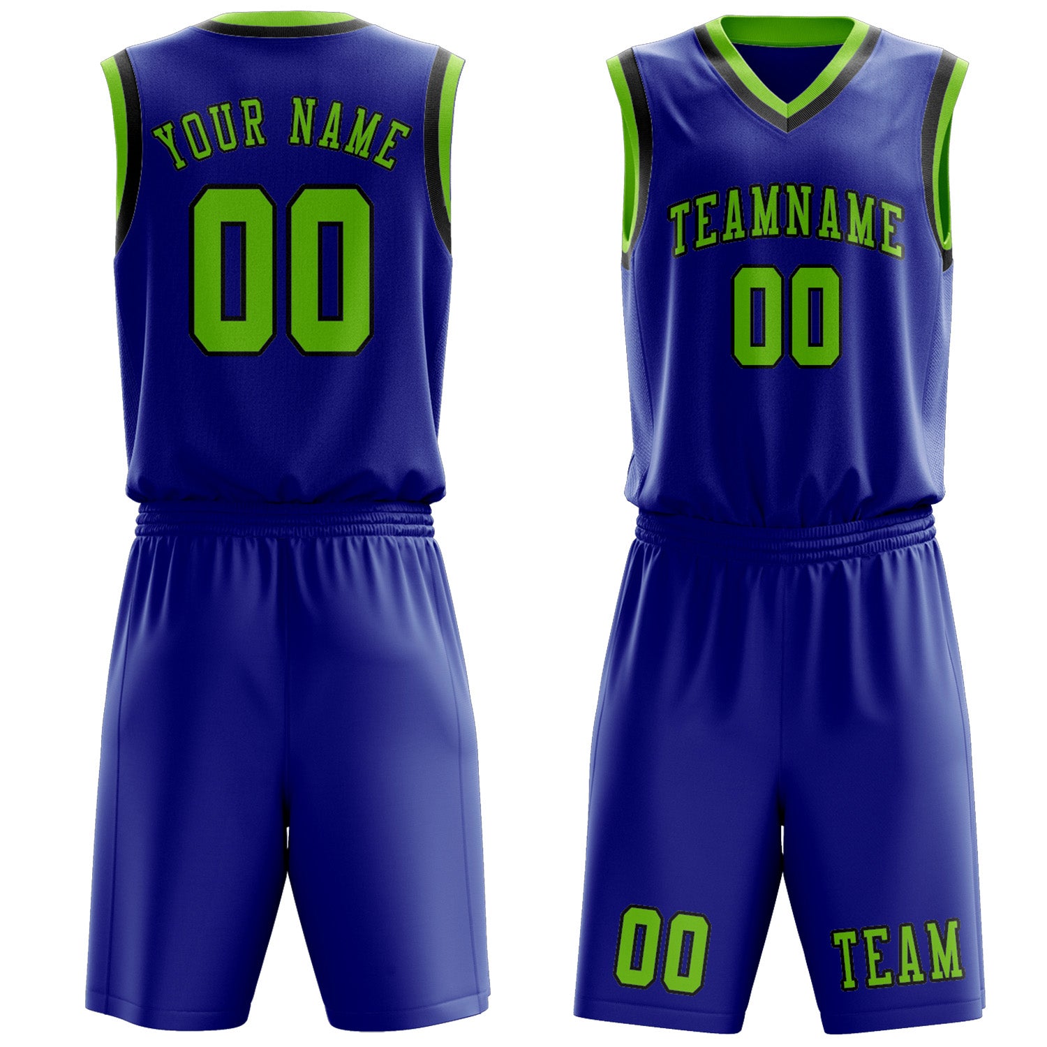 Custom Sky Blue Emerald Green Basketball Set