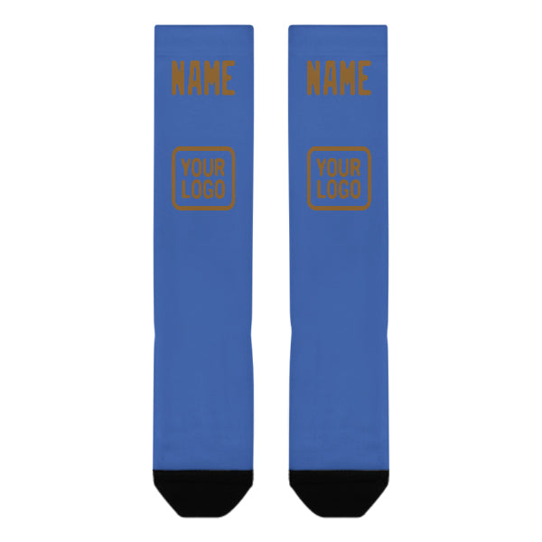 Custom Sky Blue Khaki Knee-High Sock