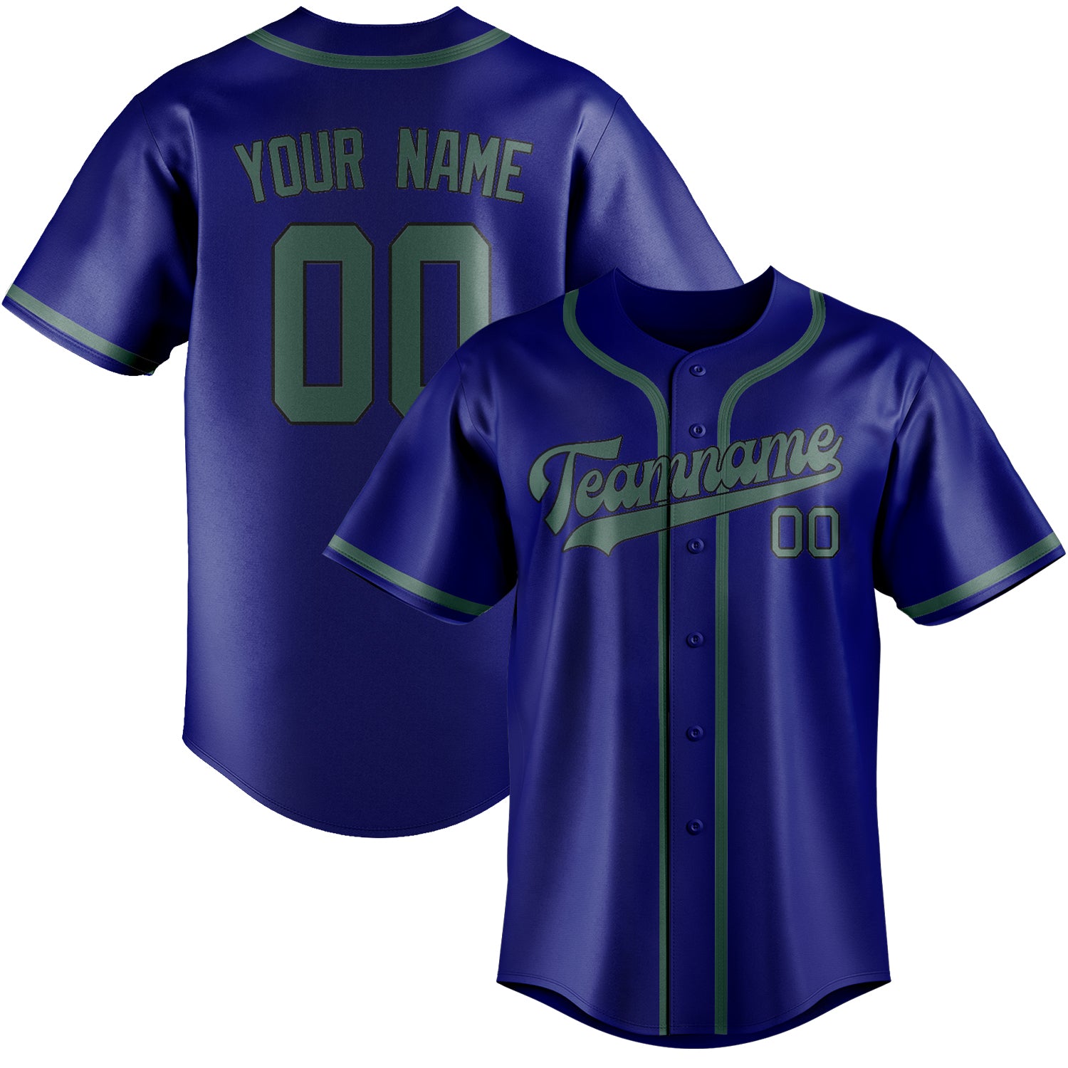 Custom Sky Blue Blue Green Baseball Jersey