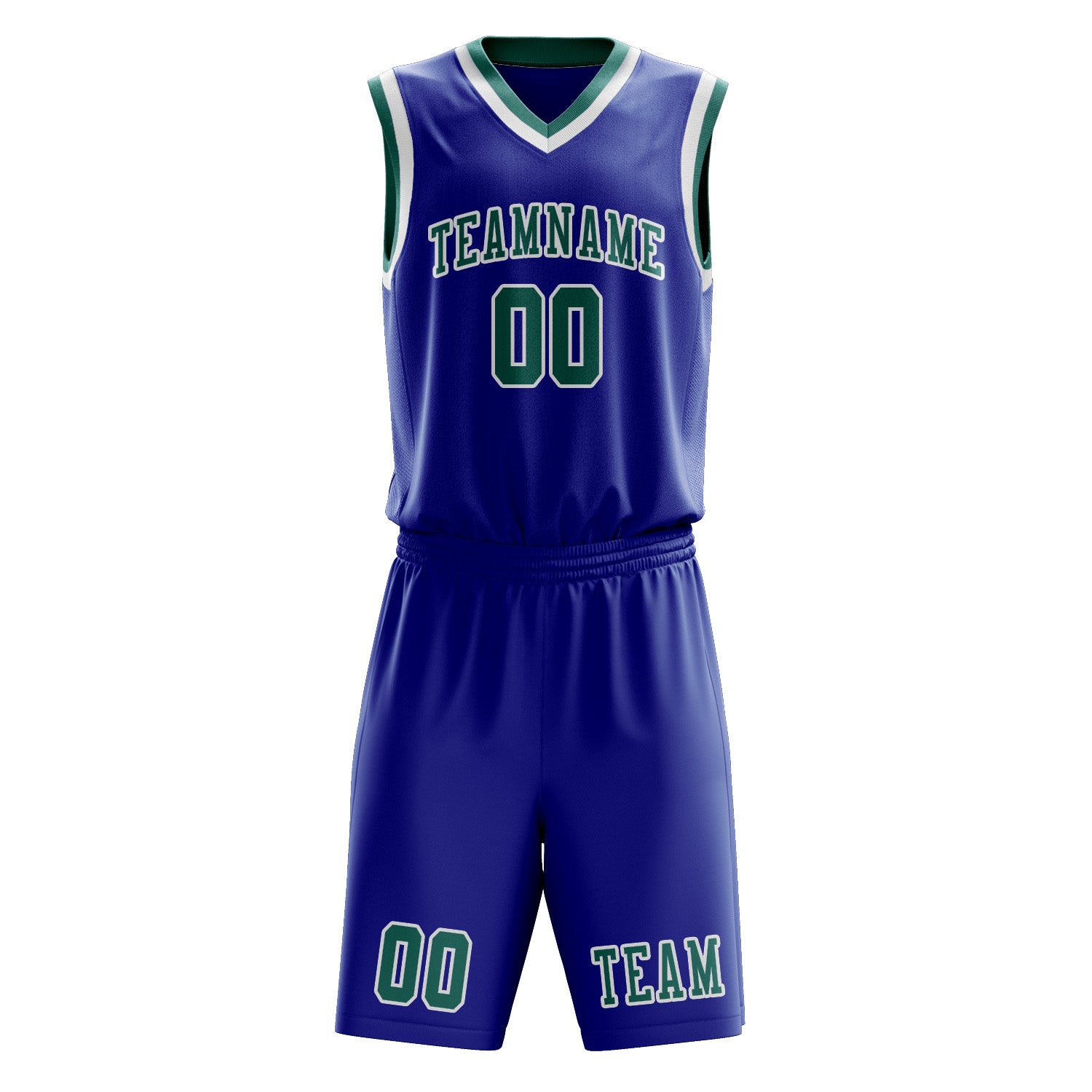 Custom Sky Blue Blue Green Basketball Set