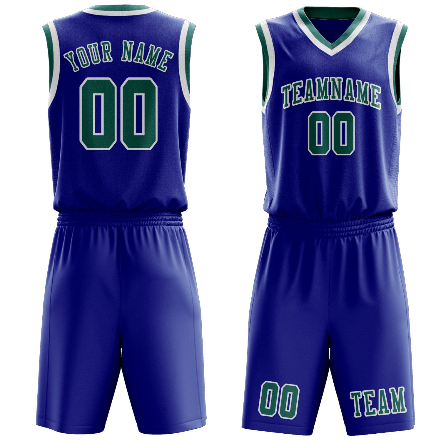 Custom Sky Blue Blue Green Basketball Set