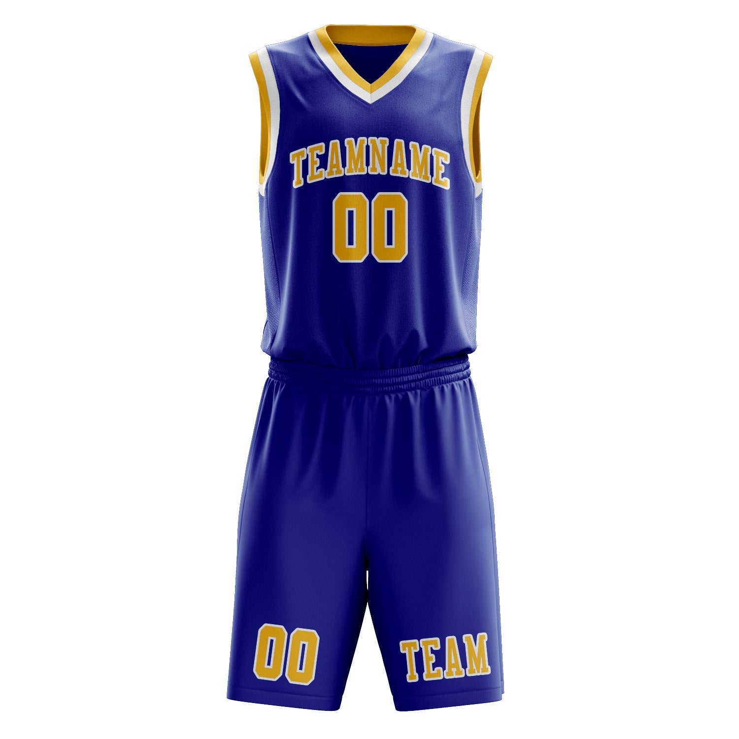Custom Sky Blue Gold Basketball Set