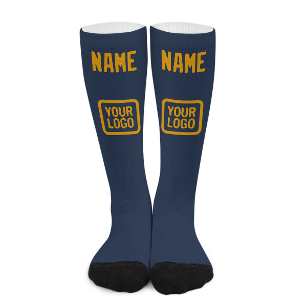 Custom Blue Yellow Knee-High Sock
