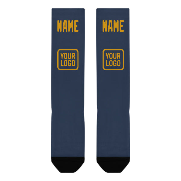 Custom Blue Yellow Knee-High Sock