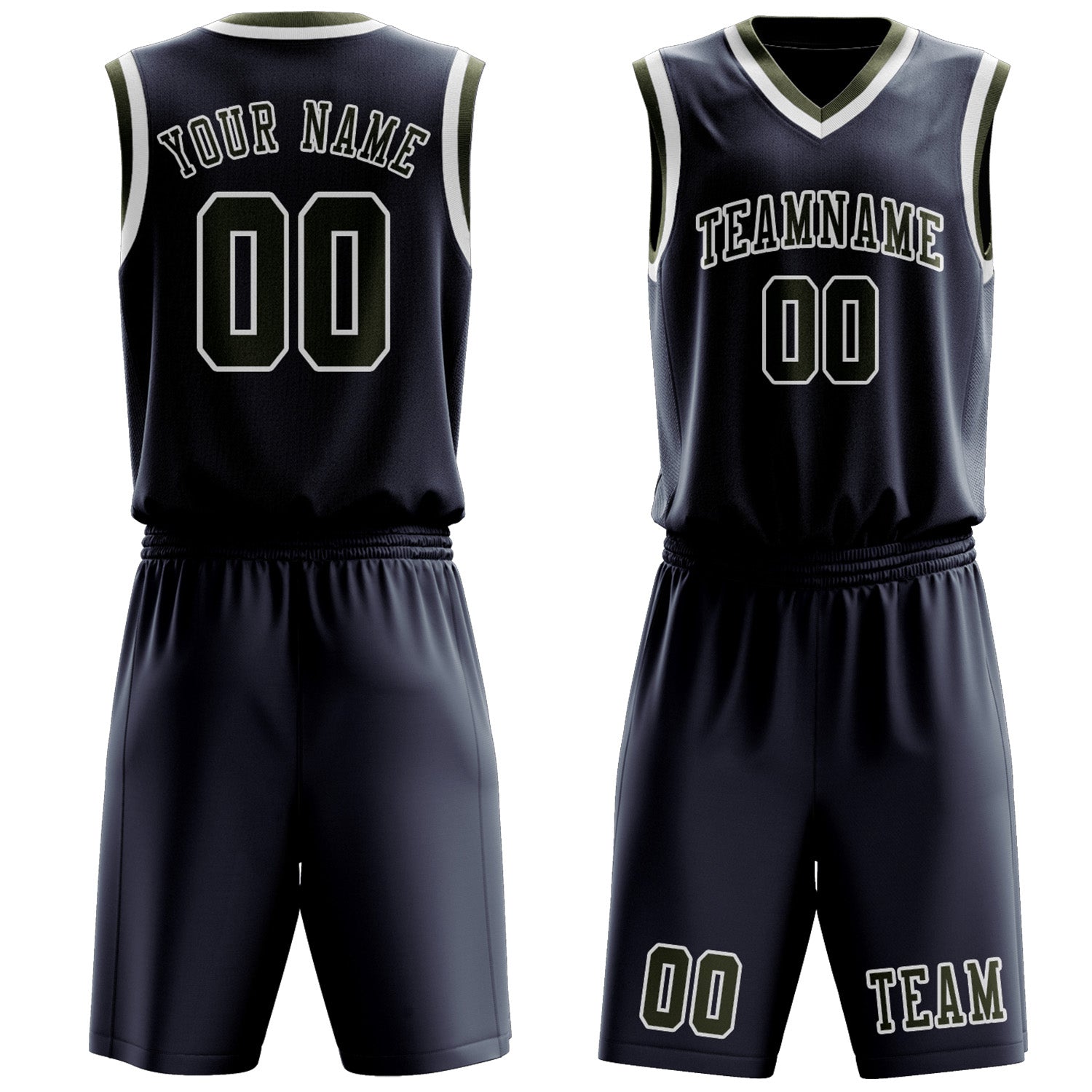 Custom Blue Olive Basketball Set