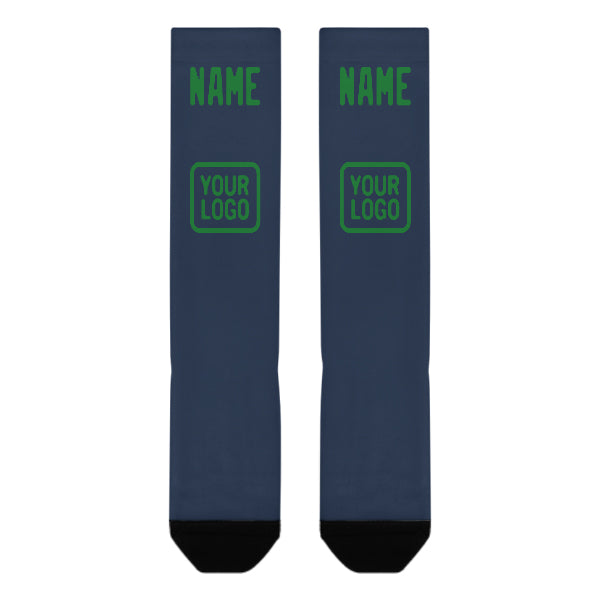 Custom Blue Emerald Green Knee-High Sock