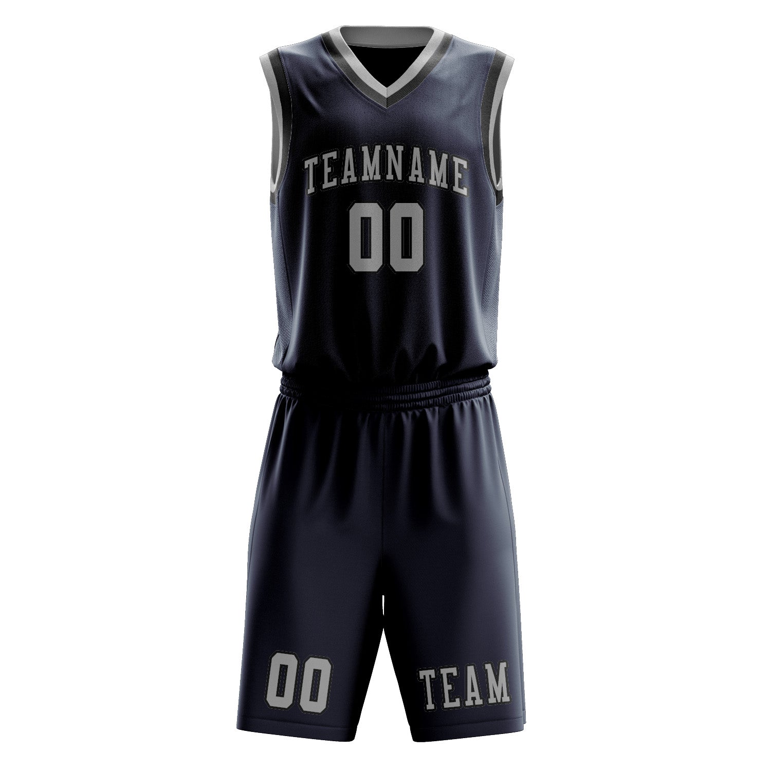 Custom Blue Gray Basketball Set