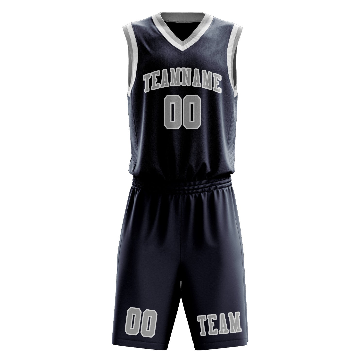 Custom Blue Gray Basketball Set