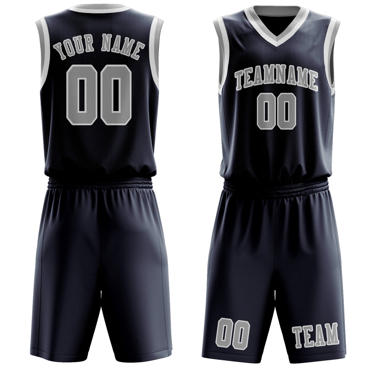 Custom Blue Gray Basketball Set