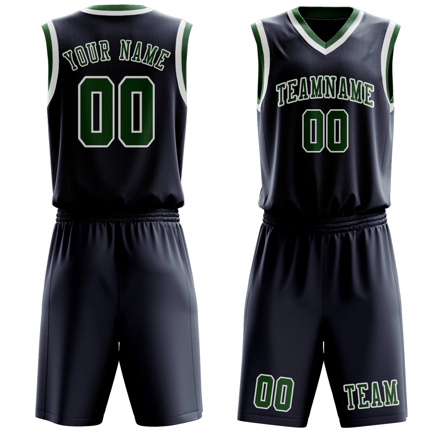 Custom Blue Green Basketball Set