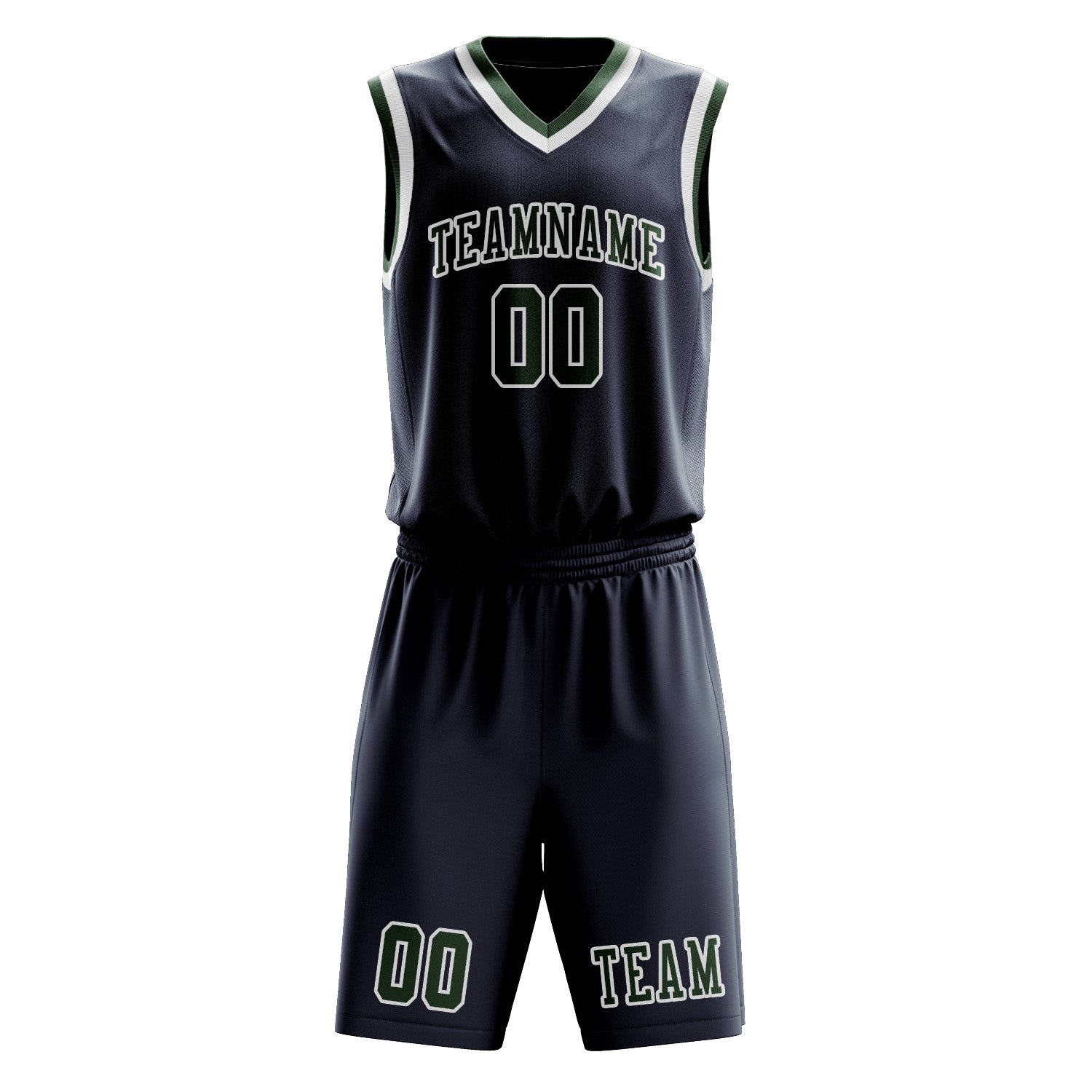 Custom Blue Dark Green Basketball Set