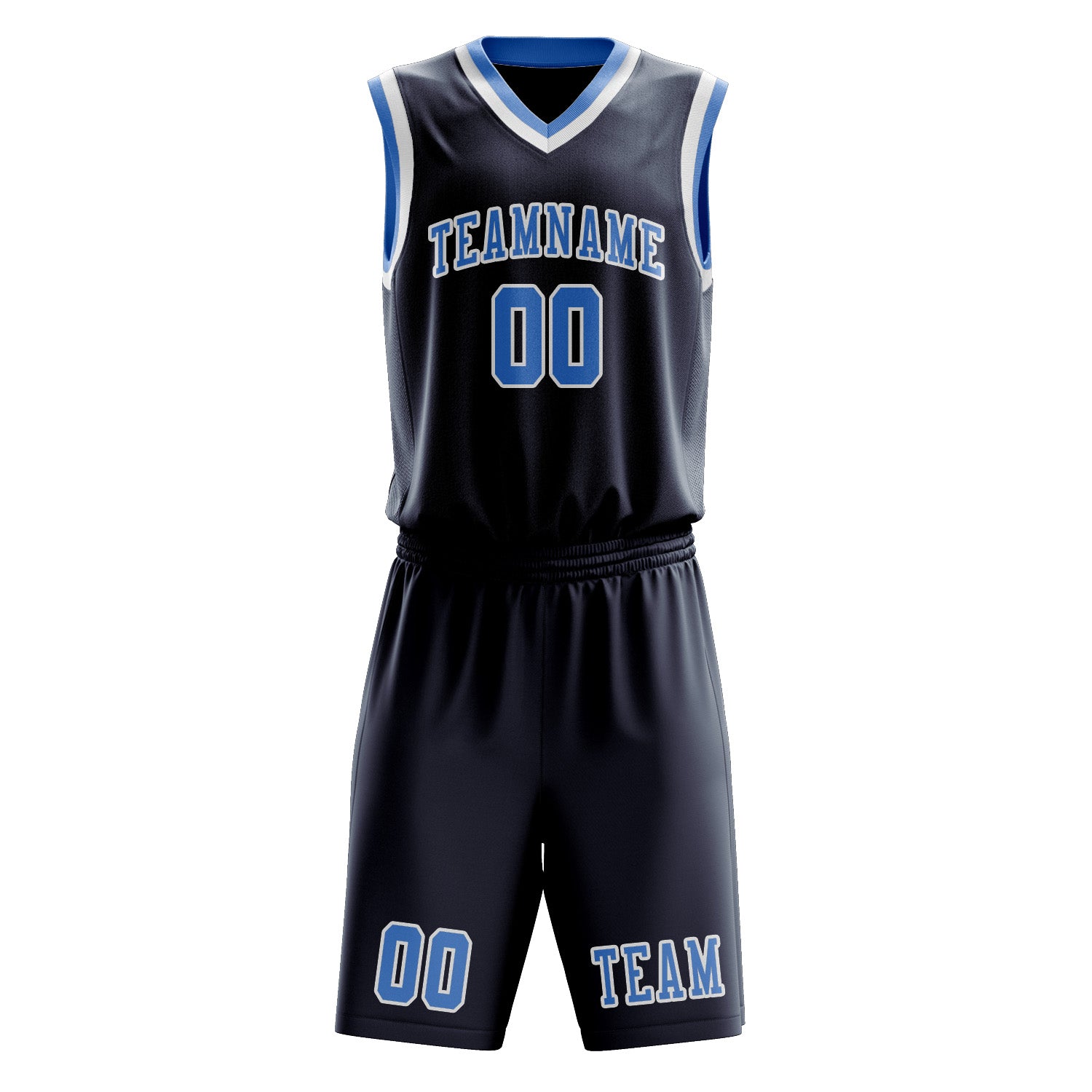 Custom Blue Light Blue Basketball Set